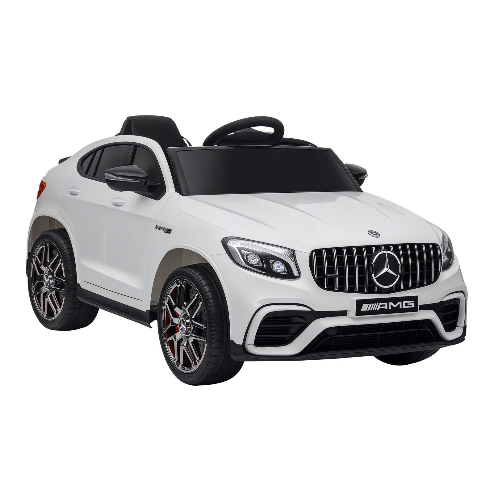 HOMCOM Elektro-Kinderauto Kinder 12V Kinderauto mit 2,4 G Fernbedienung, 2 Motor, Belastbarkeit 30 kg, (1-tlg), für Kinder, Weiß