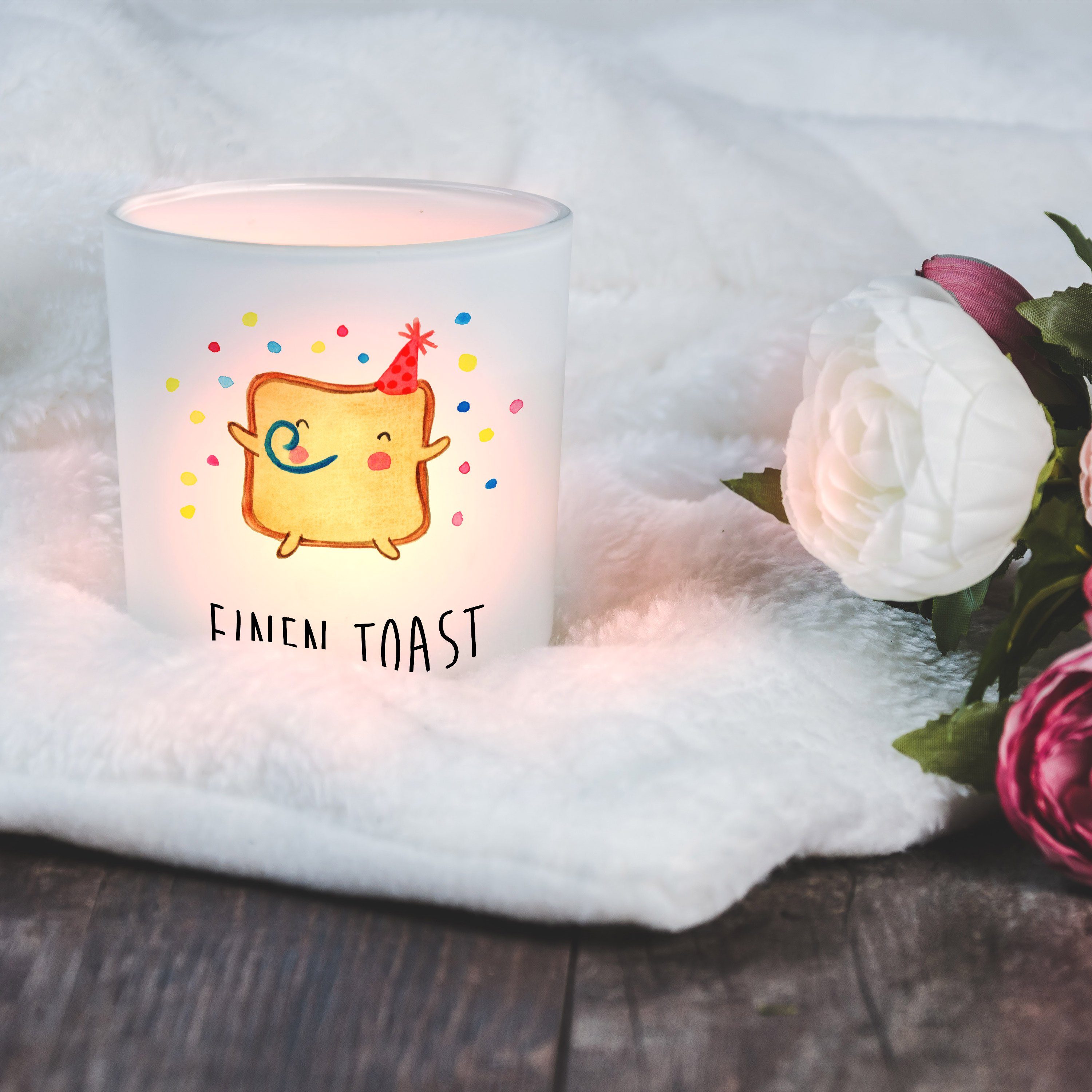 Mr. & Mrs. Panda Windlicht Toast Party - Transparent - Geschenk, für Ehemann, Kerzenlicht, Heira (1 St)