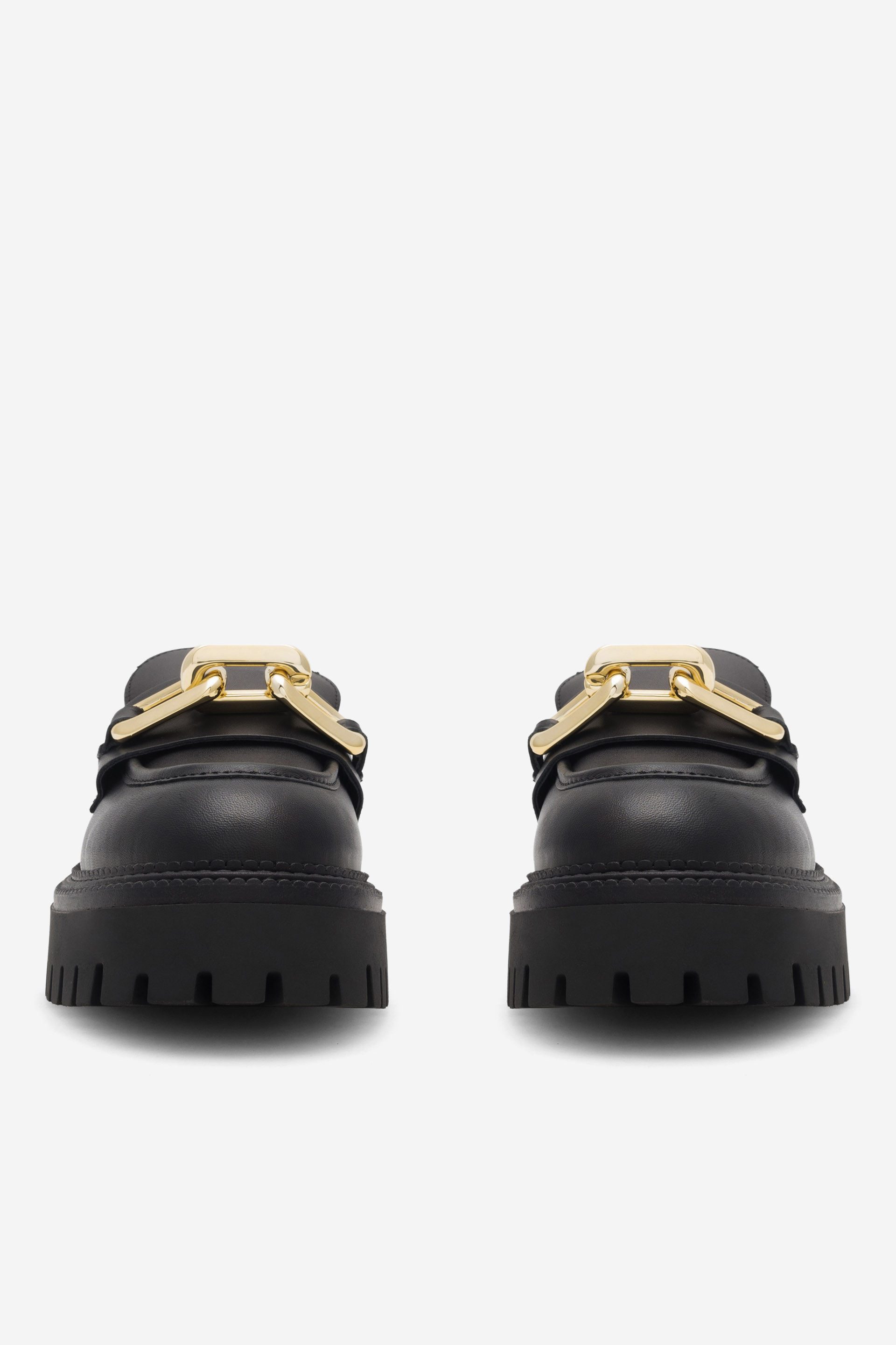 GINO ROSSI Gino Rossi 8040 – Damen-Loafers aus Leder mit Kette Schwarz Slipper Plateausohle, Metallkette, modern