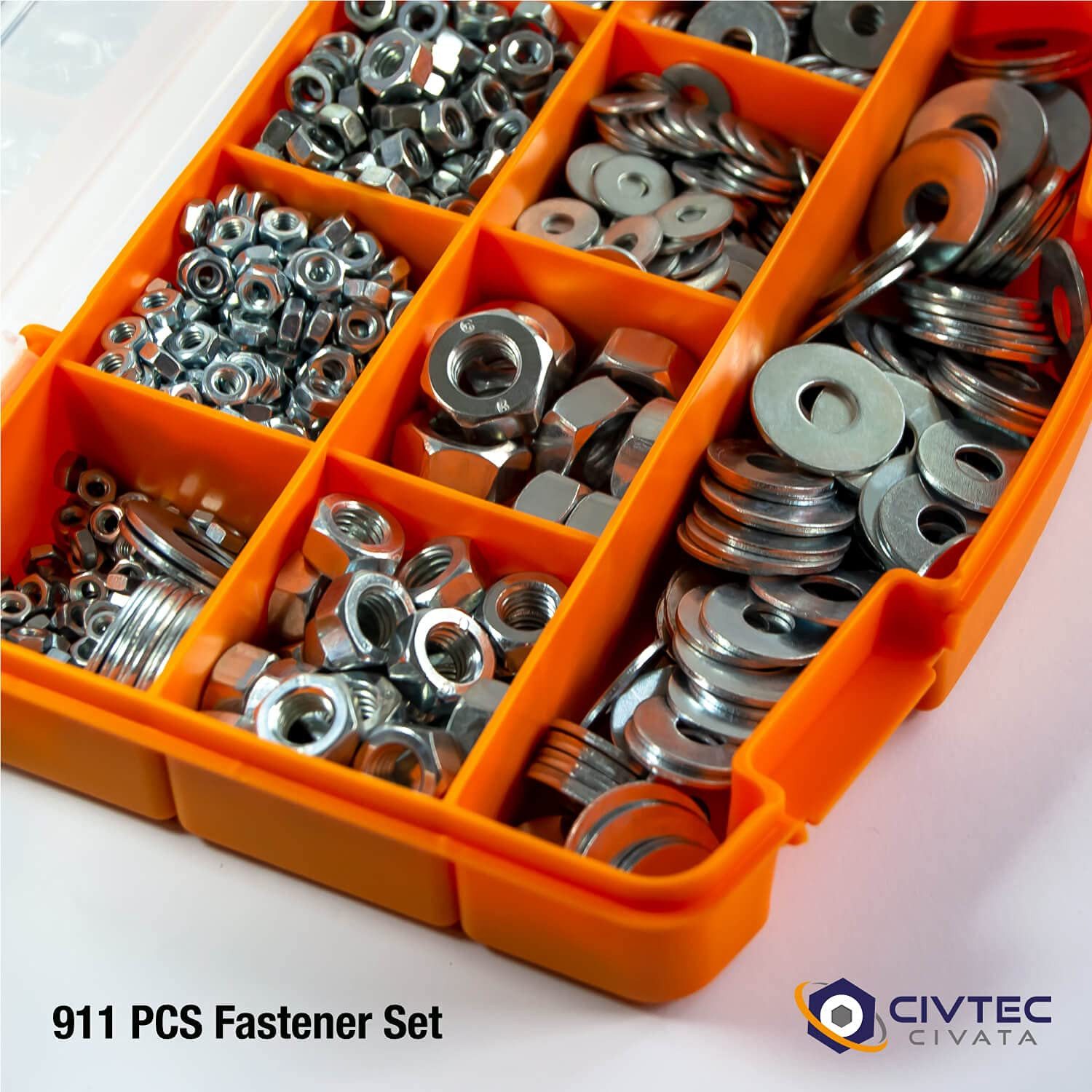 CIVTEC CIVATA Justierschraube Sechskantmuttern Set, Edelstahl Muttern Mit 8 Größen, 43 Stück Set