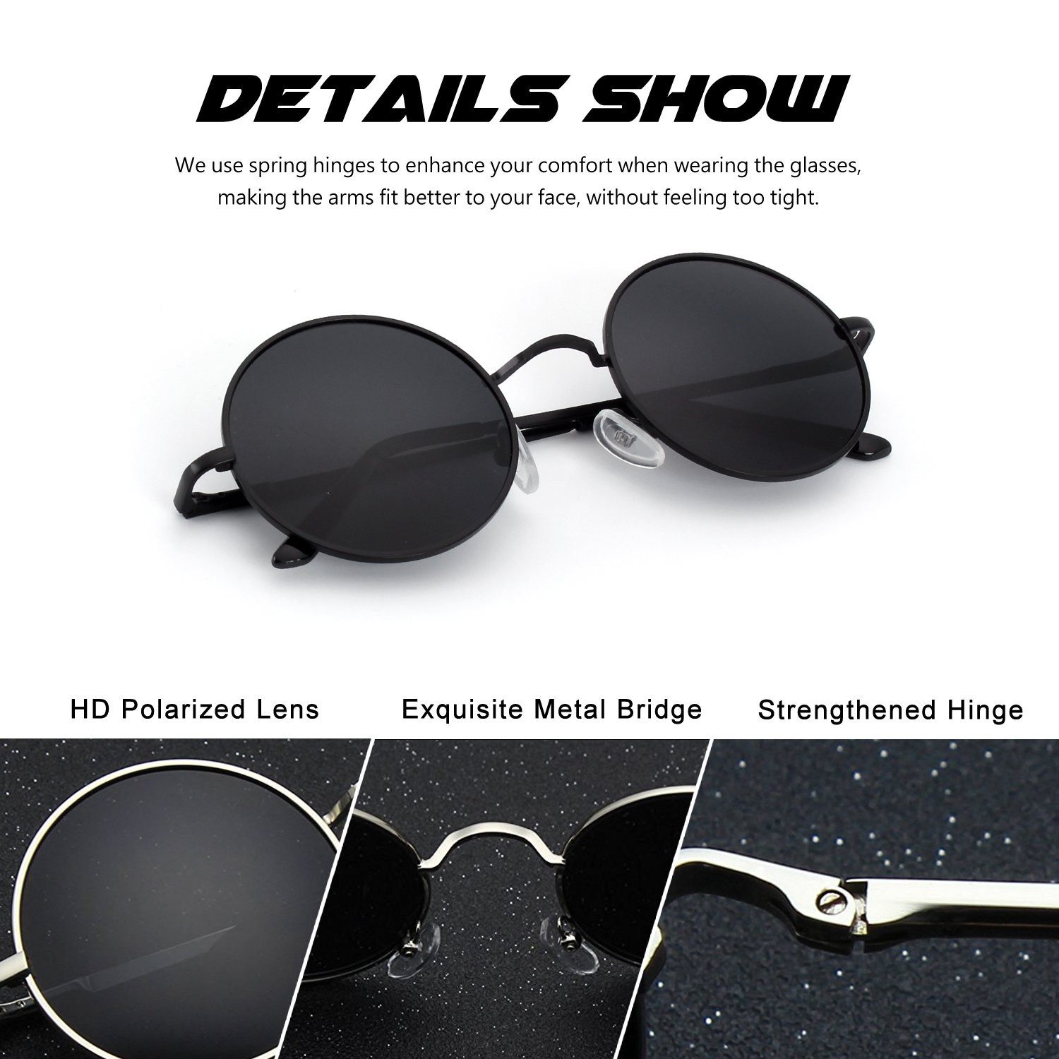 RWEUOQ Retrosonnenbrille klassische, modische runde Sonnenbrille günstig online kaufen
