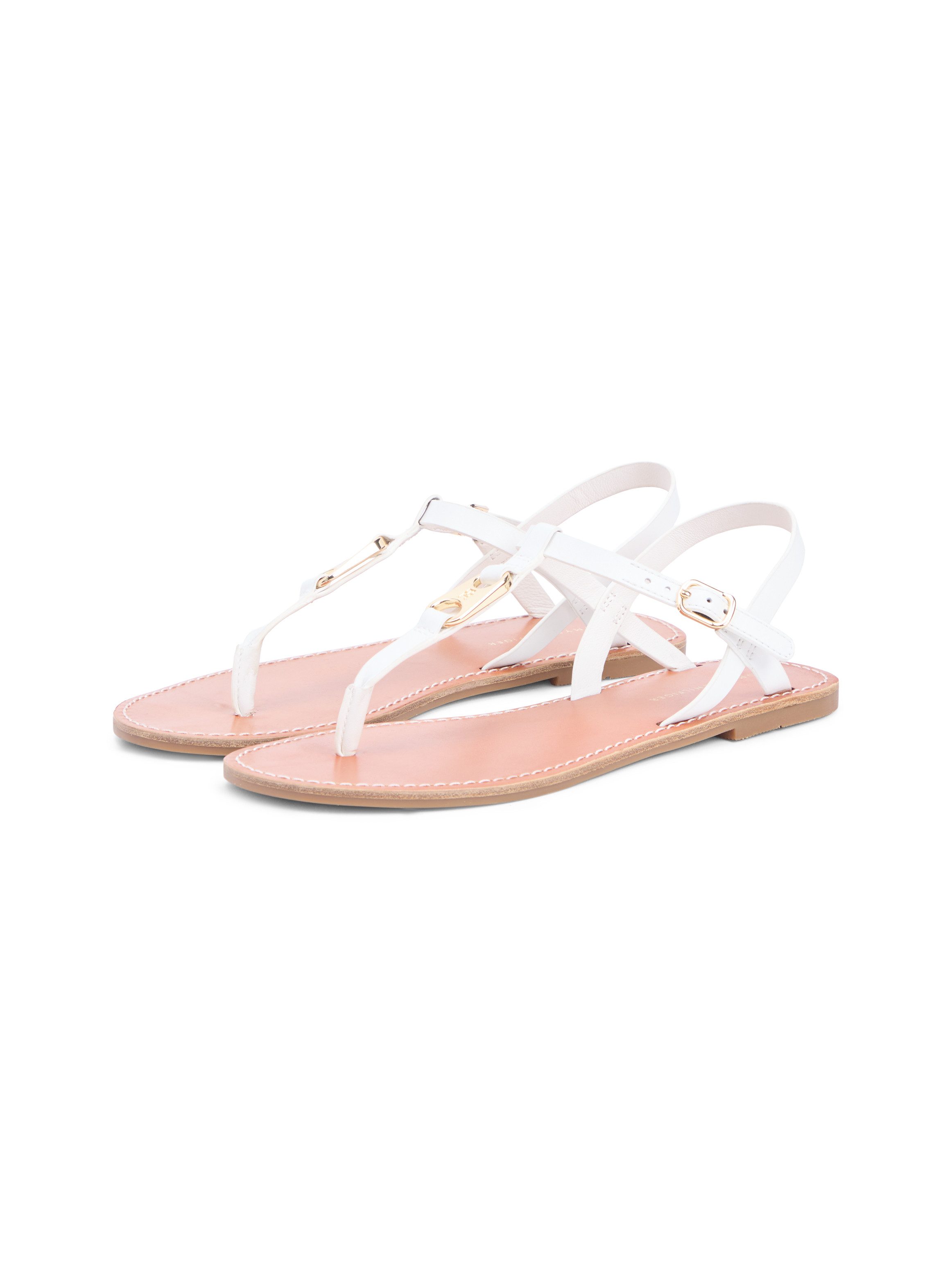 Tommy Hilfiger LEATHER THONG SANDAL Riemchensandale Sommerschuh, Sandalette mit Schmucklogo
