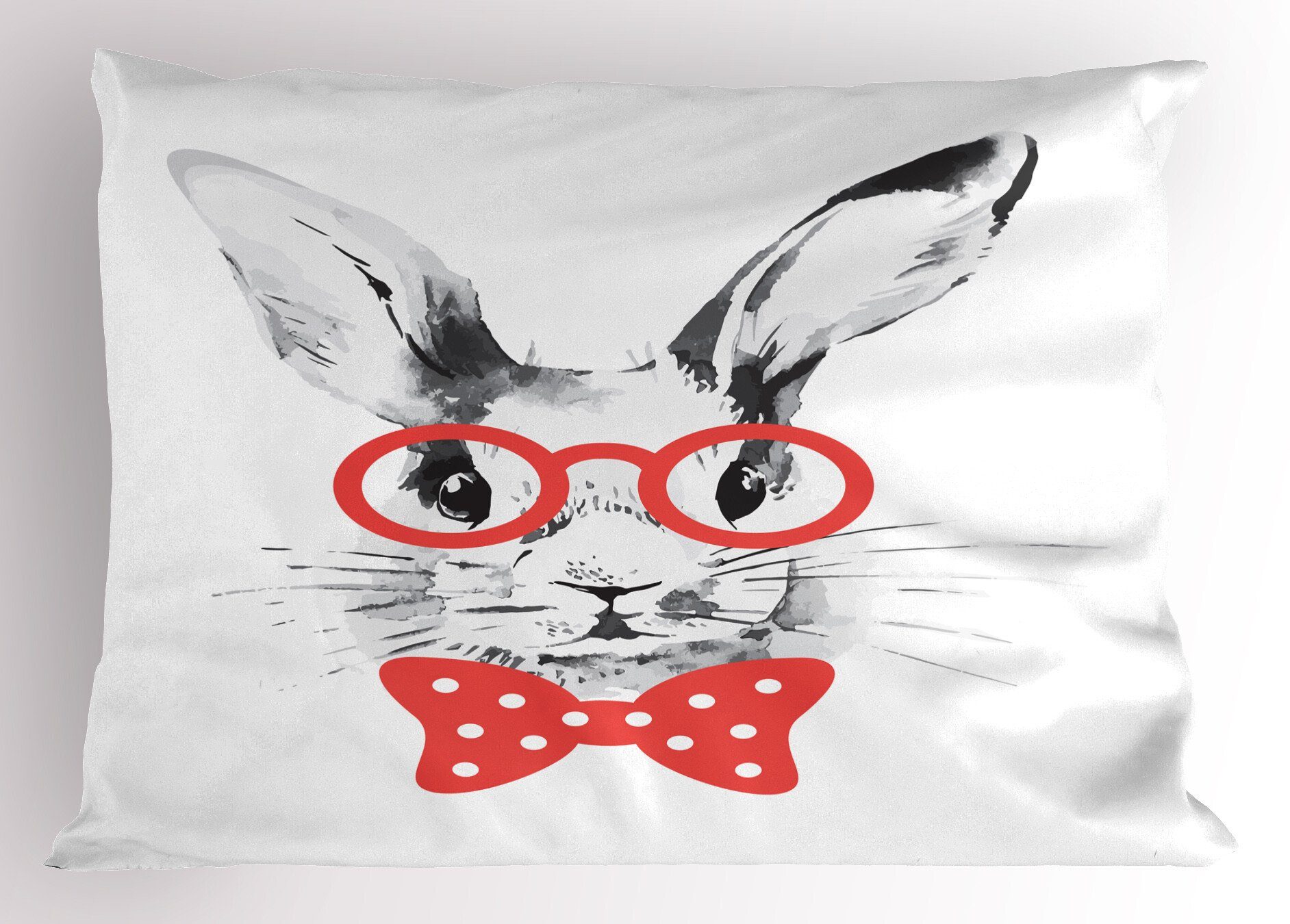 mit Kissenbezüge Abakuhaus Hase Brille Nerdy Stück), Kopfkissenbezug, Kaninchen (1 Size Dekorativer Gedruckter Standard