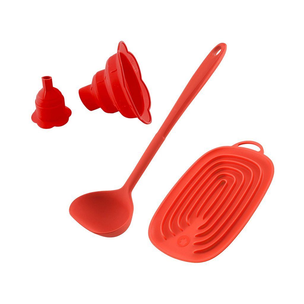 Kochblume 3-tlg) rot Küchenorganizer-Set (Spar-Set, Marmelade,