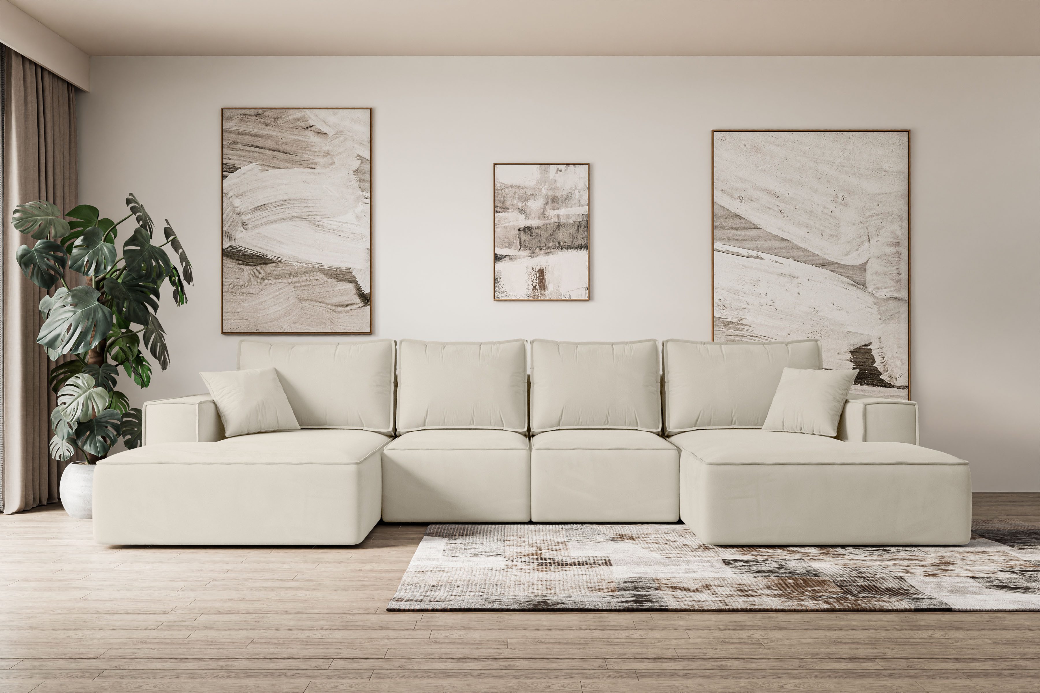 ALTDECOR Wohnlandschaft SIERRA-U-S, Couch mit Schlaffunktion, Wohnzimmer - günstig online kaufen