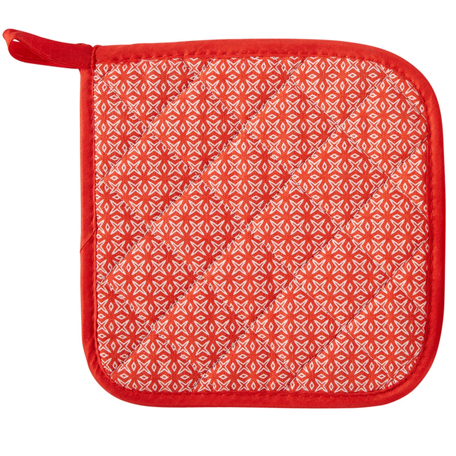 Marrakesch Orient & Mediterran Interior Topfhandschuhe 2er Set Ofenhandschuh und Topflappen Layla aus Baumwolle in Rot 28 cm, (1-tlg), Handarbeit