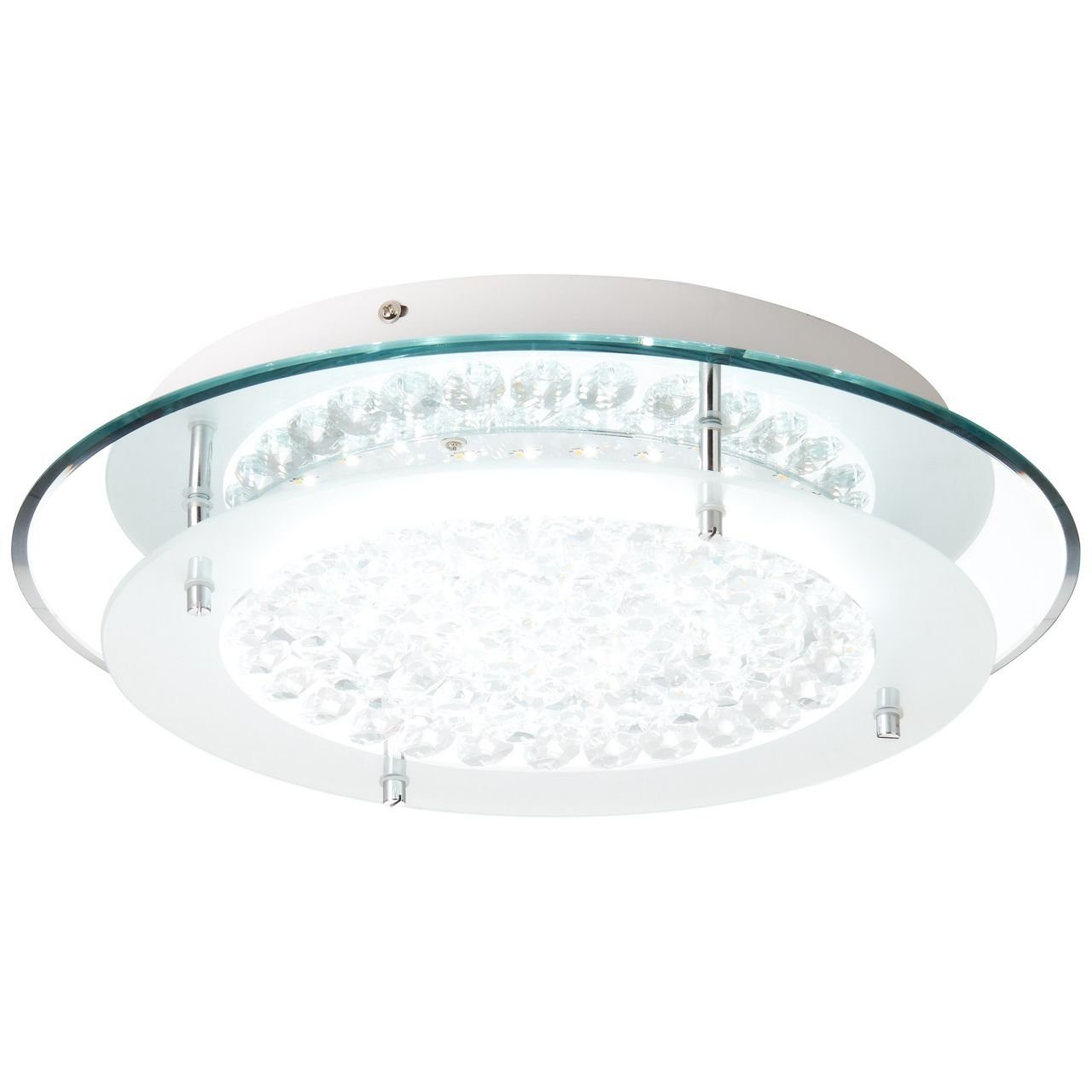 und Brelight LED 3000-6500K, Deckenleuchte Wand- Jolene Brilliant Deckenleuchte Lampe chrom/transpare Jolene, 36cm