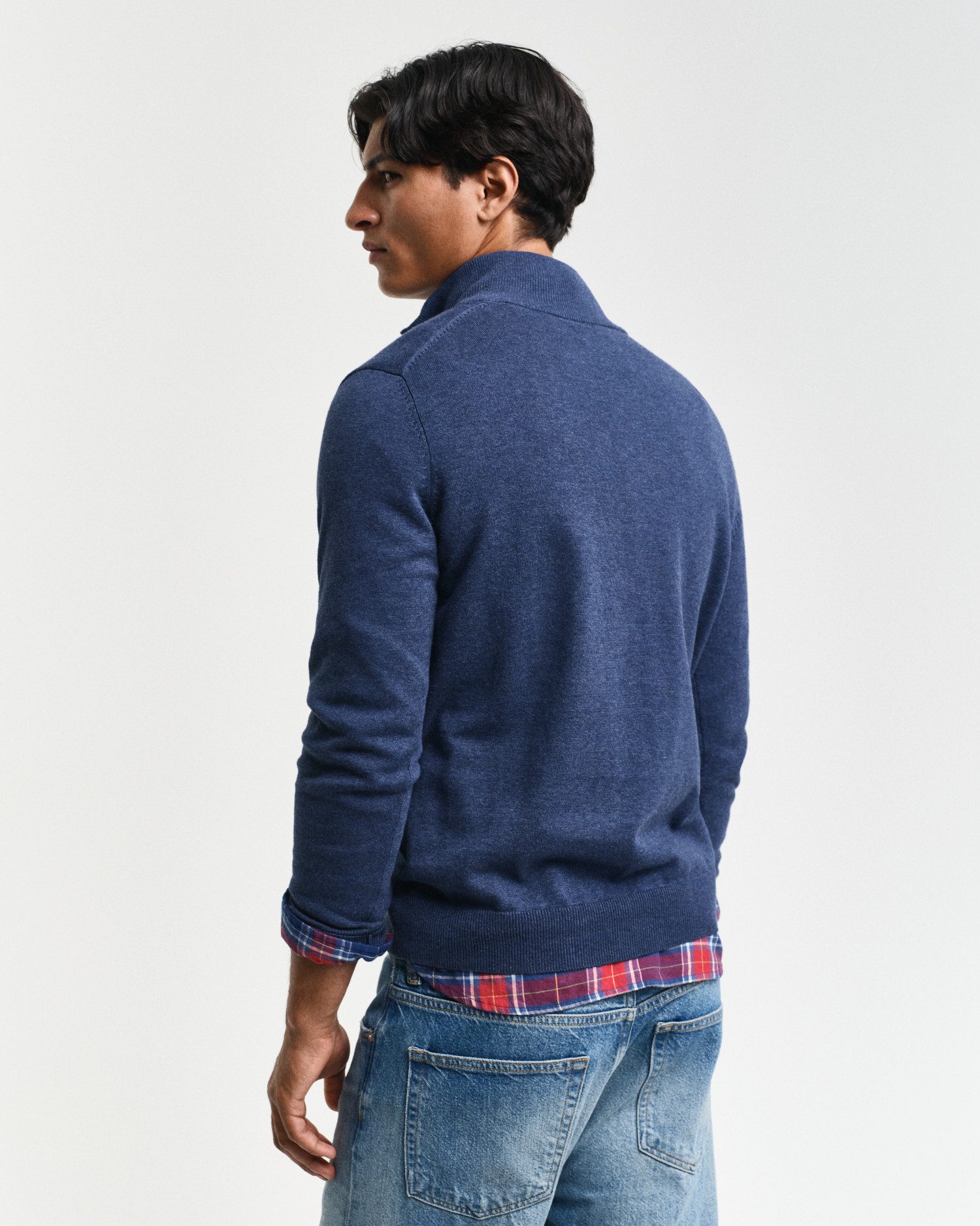 Gant Troyer CLASSIC COTTON HALF ZIP mit gerippten Details