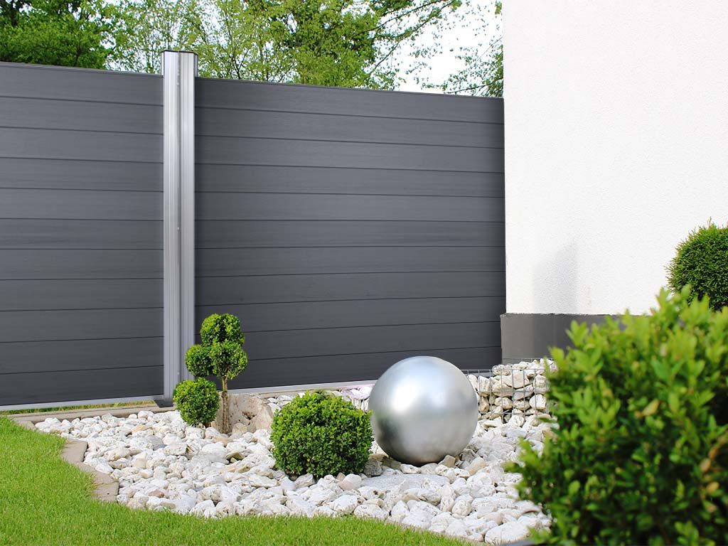 Belladoor Sichtschutzelement Belladoor WPC Sichtschutzzaun WPC Grau blickdicht – Bild 4 von 5
