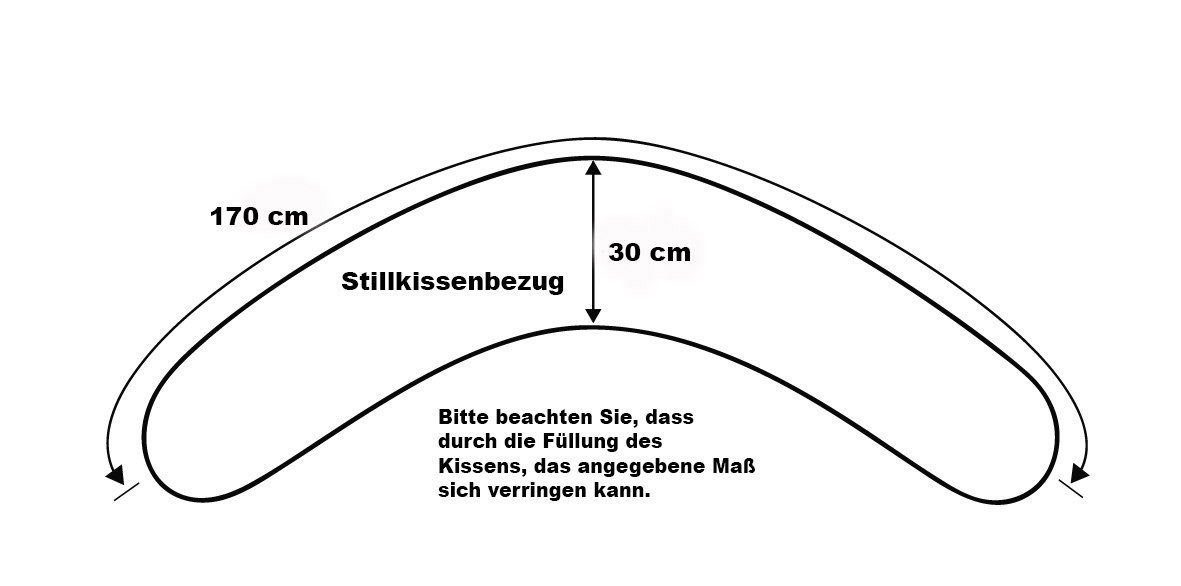 SEI Design Stillkissenbezüge Ersatzbezug für Sei Design Stillkissen 170x30 cm, 100% Baumwolle