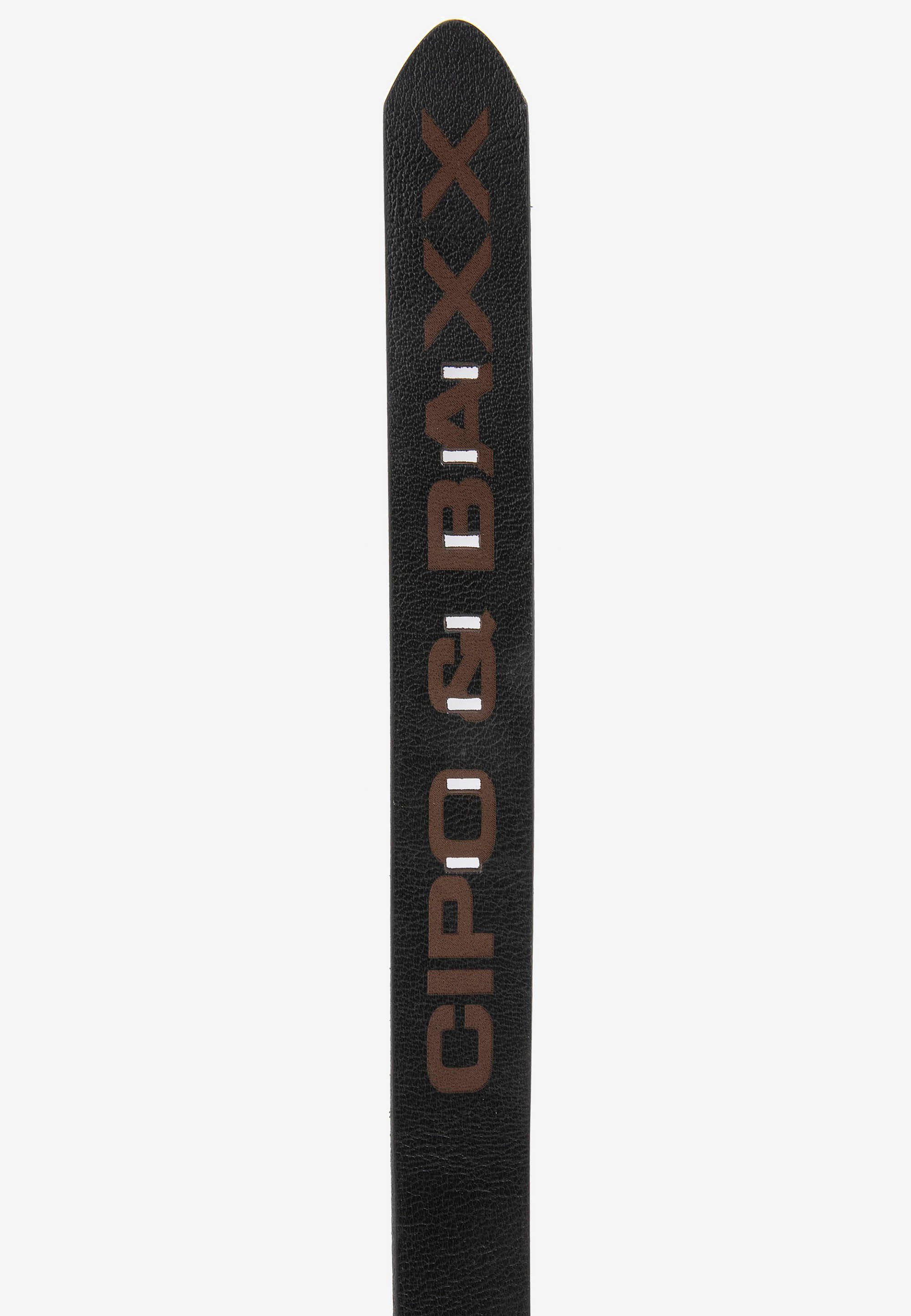 Design & schlichten Cipo schwarz Ledergürtel Baxx im
