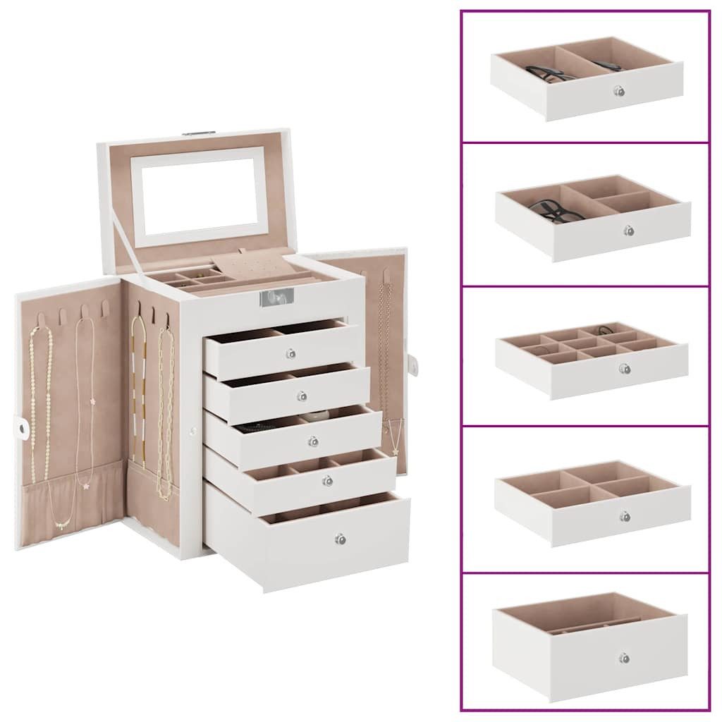 vidaXL Schmuckkasten rosa - 6 Fächer Schmuckdose Schmuckkästchen Schmuckschatull