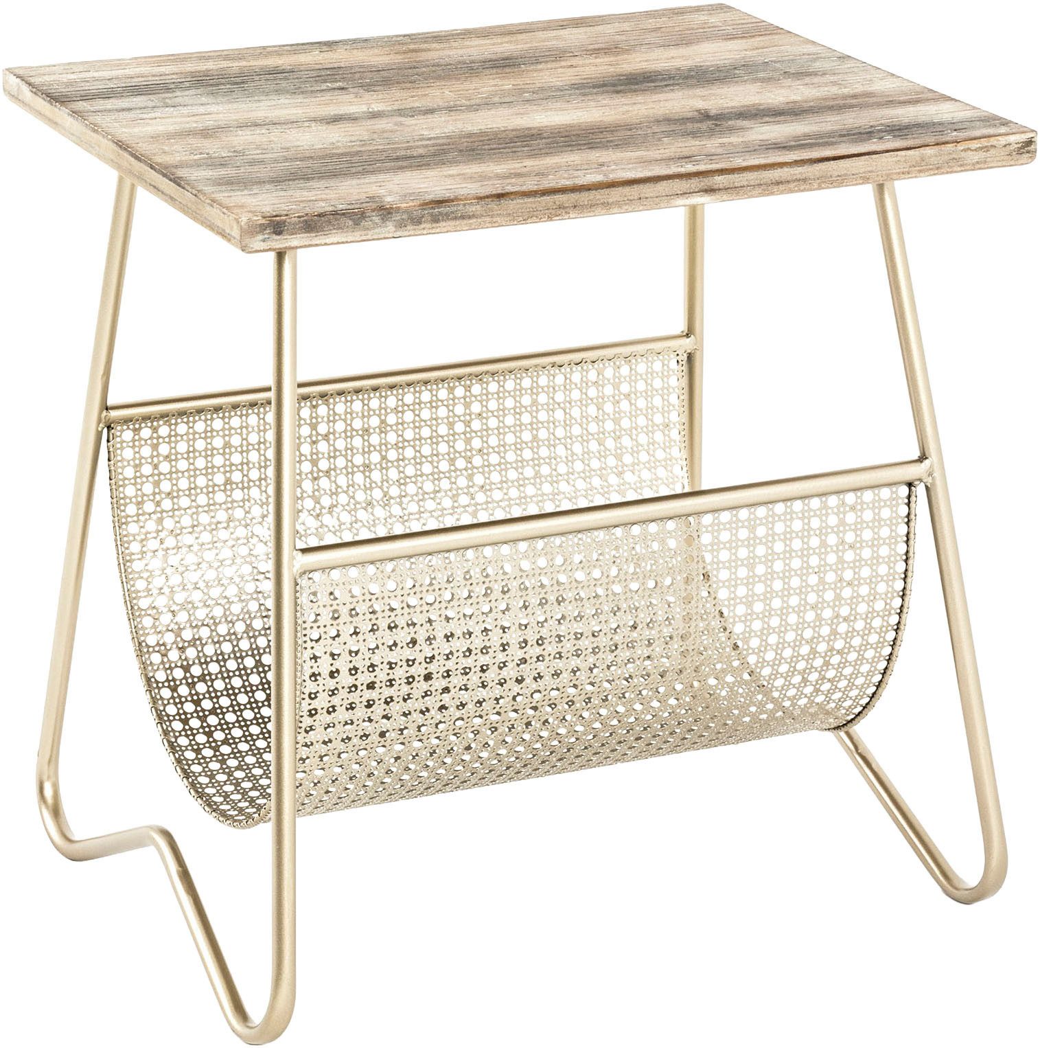 HAKU Beistelltisch Sofatisch, Wohnzimmertisch (1-St), rechteckig - aus Metall Gold B/T/H 50/40/51 cm