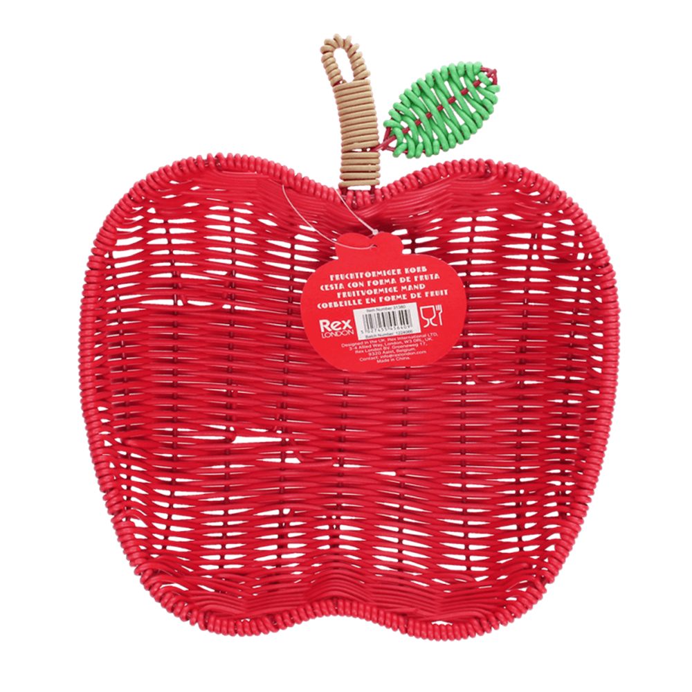 Rex London Aufbewahrungskorb geflochtener Obstkorb Apfel (Kunststoff Korb, 1 St., Körbchen), ca. 24 x 21,5 x 6,5 cm