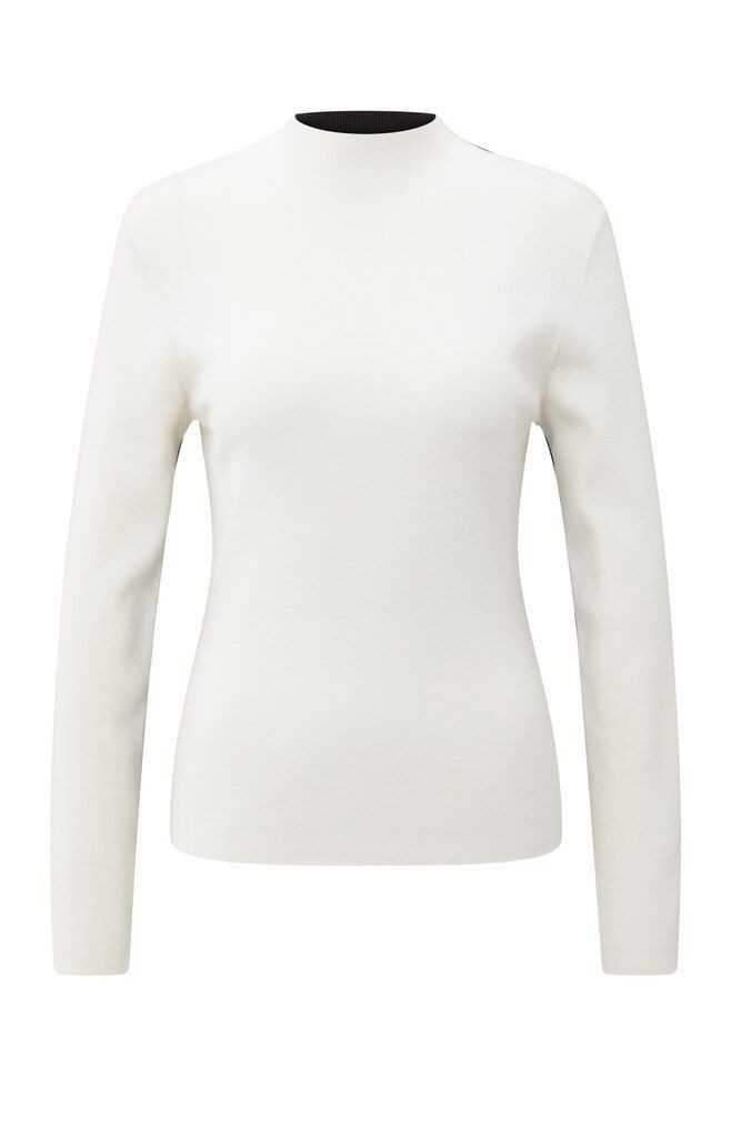 YAYA Rundhalspullover Zweifarbiges Oberteil günstig online kaufen