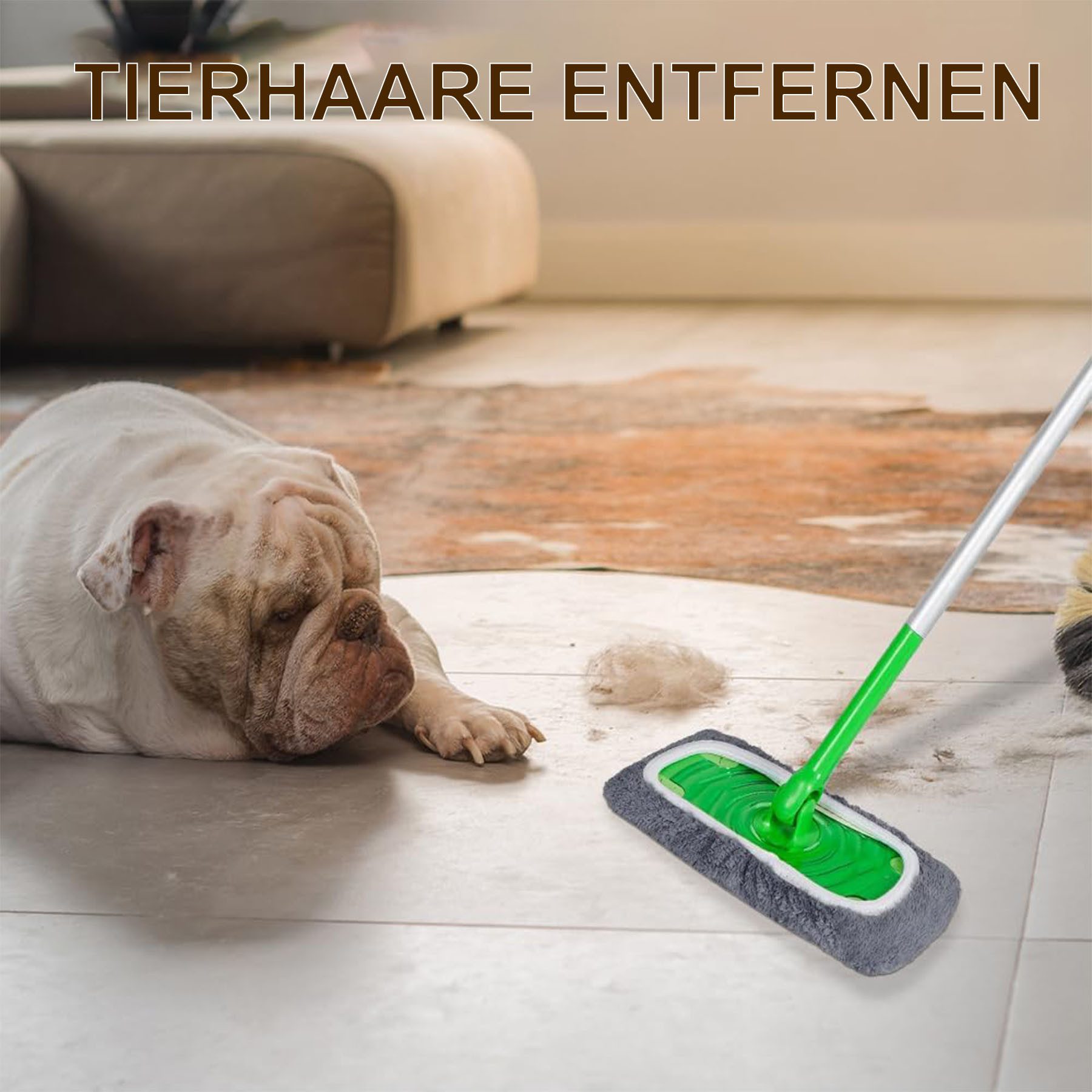 Mutig Wischmopp 4 Stück Wischmopp Bezug Ersatz,Waschbare für Swiffer Sweeper Mop, (Für Haushalt Wohnung Hotel Auto Bodenreinigung,25.4x11.5CM, 4-St., Waschbare,Vorteilspaket,Wiederverwendbare,Vielseitige Anwendung), 4-teiliges Set