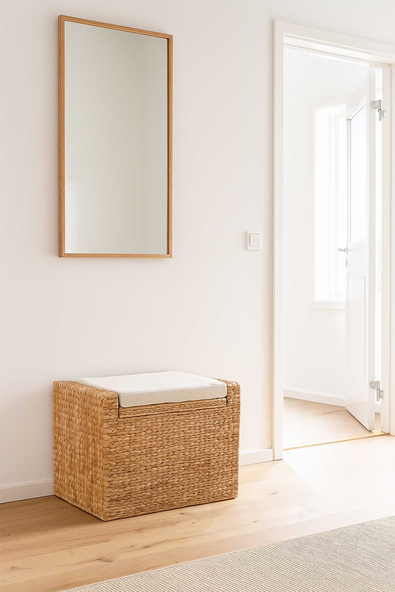 VIVANNO Hocker Wasserhyazinthe MONO PLUS Rechteckig - Natur Geflochten (1 S günstig online kaufen