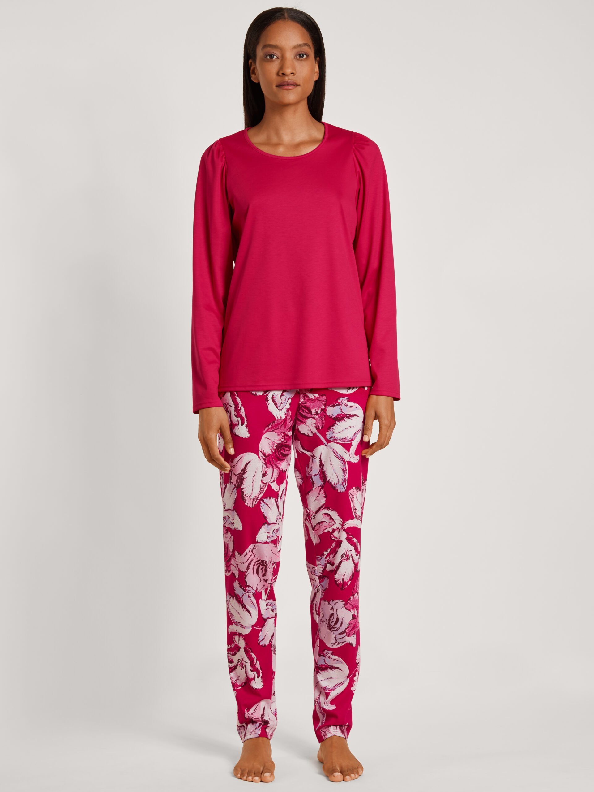 Stück) 1 Stück, Damen barberry Pyjama 43152 1 red Calida CALIDA Pyjama (1 tlg.,