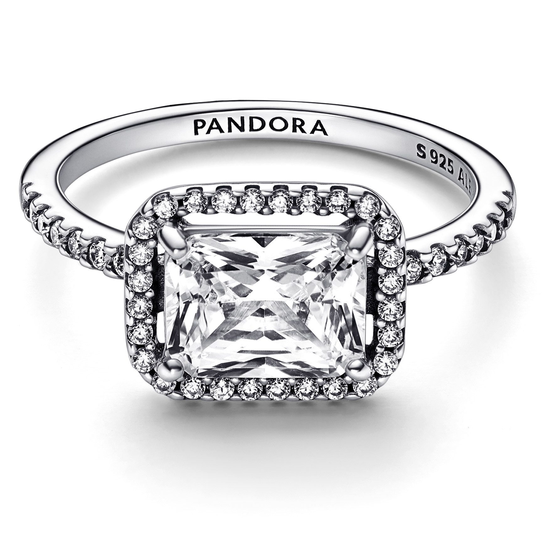 Pandora Silberring Silber Rechteckiger Funkelnder Heiligenschein günstig online kaufen