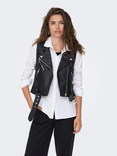 Lederimitatweste ONLVERA FAUX LEATHER WAISTCOAT OTW NOOS