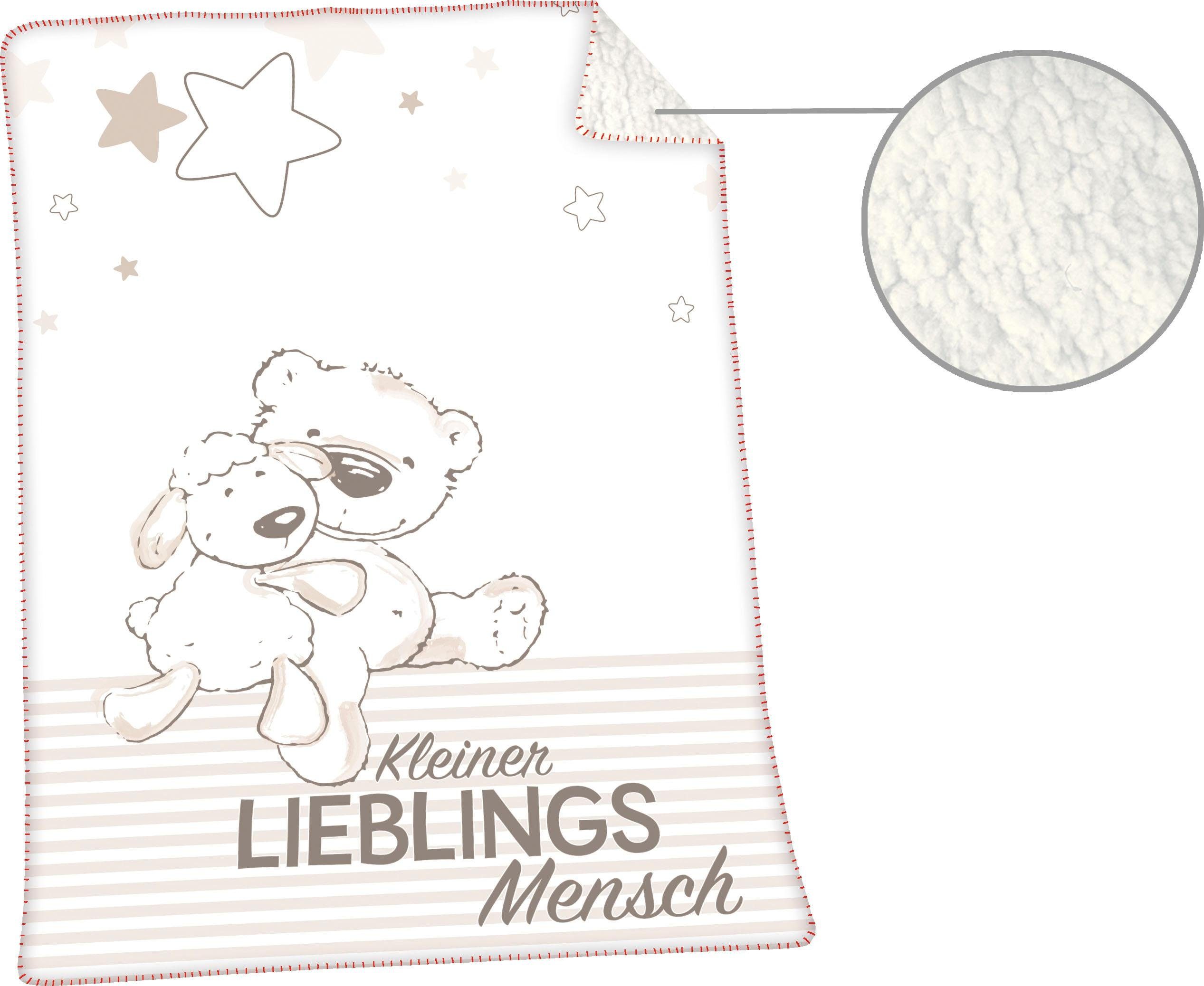 Babydecke Jonas mit Herding, niedlichem Lieblingsmensch, Kuscheldecke Motiv