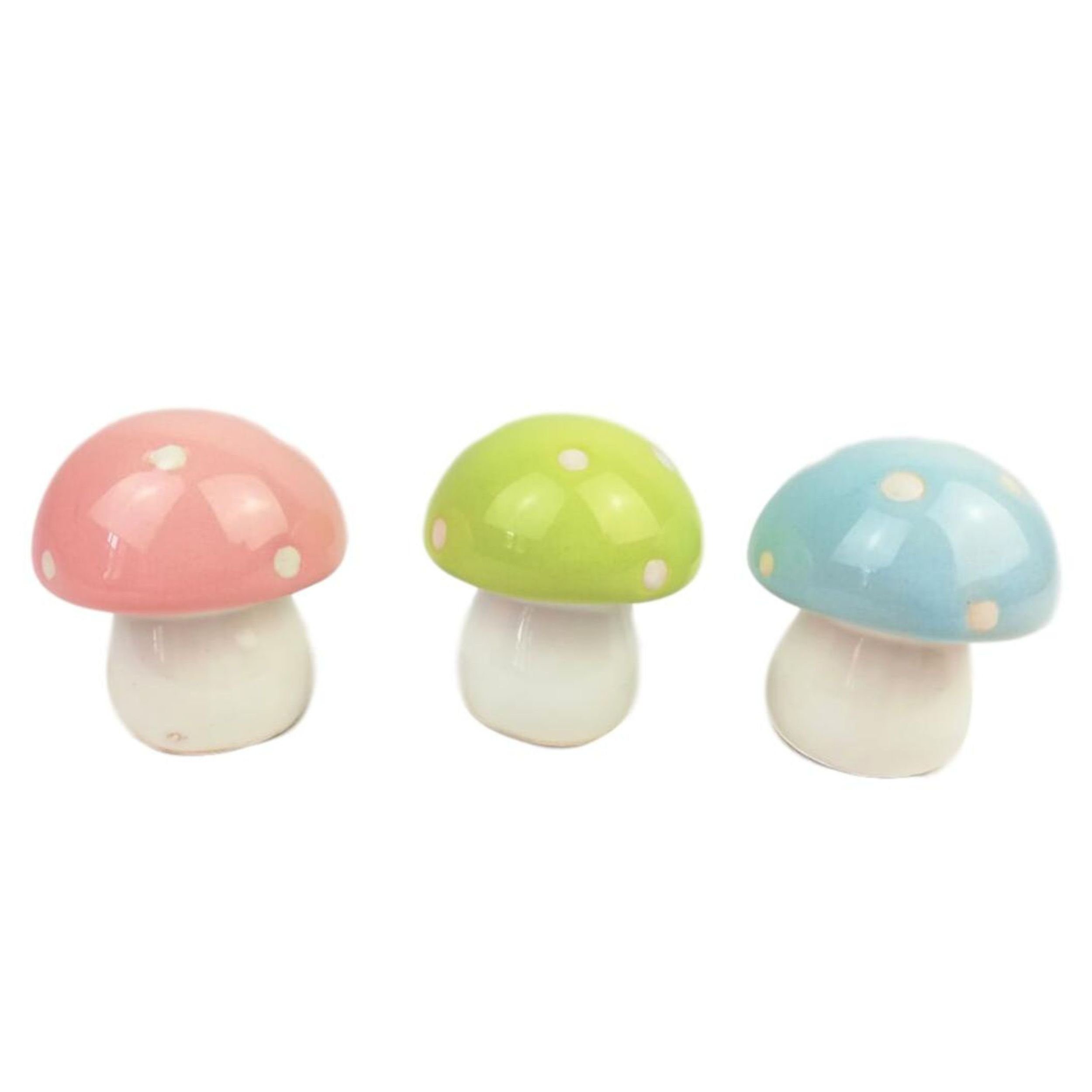 Dekoobjekt Fliegenpilze in Pastell Keramik 6 cm, 6 St.