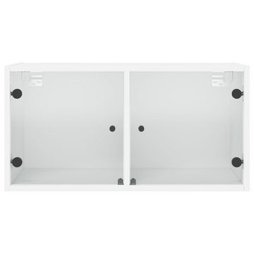 vidaXL Fächerschrank Wandschrank mit Glastüren Weiß 68,5x37x35 cm (1-St)