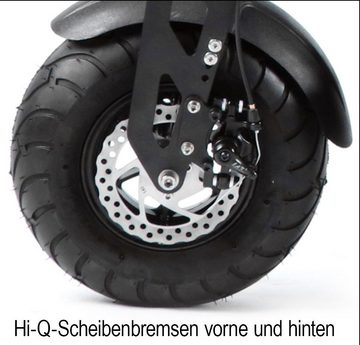 Forca E-Scooter »Speedster Safety«, 45 km/h, (Fahrzeug, Blei-Gel-Akku, Gepäckfach und Blinker), 48V/15Ah Blei-Gel mit Gepäckfach und Blinker, klappbar