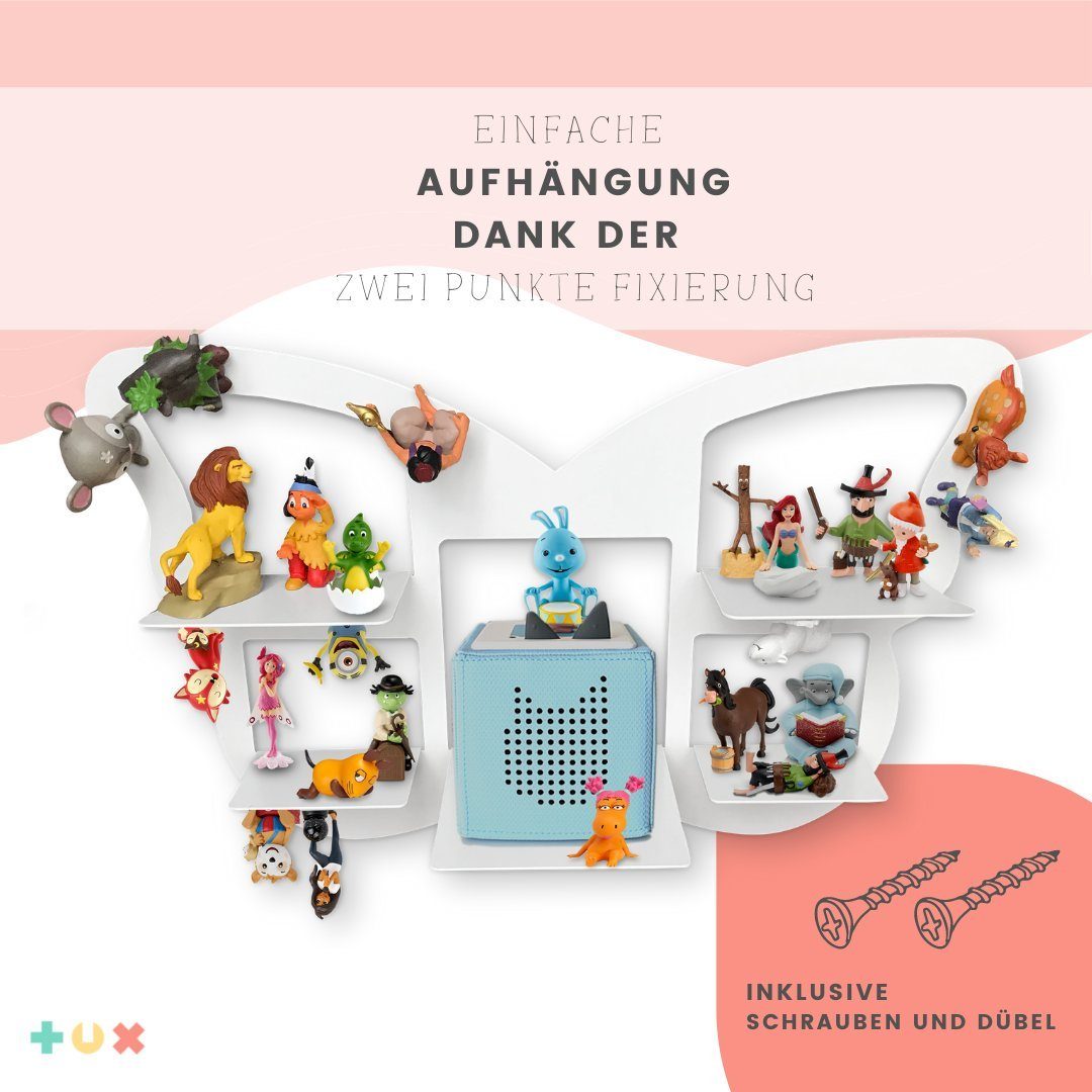 TUX "Schmetterling", für Germany Wandregal in Made Regal Toniebox passend Komplett-Set,