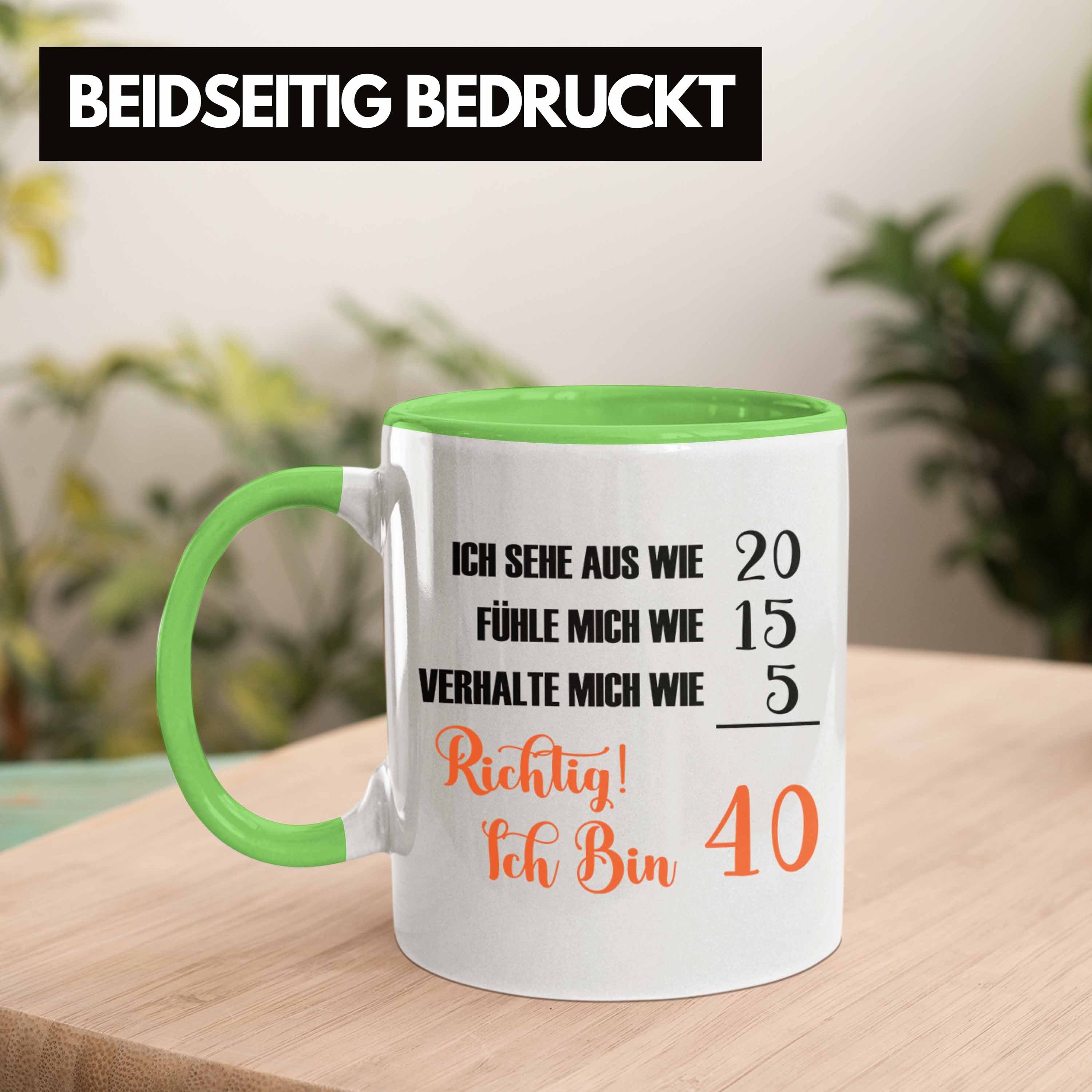 Geschenk Lustiges Tasse Grün B Frauen 40. Day Geburtstag 40er Tasse Trendation