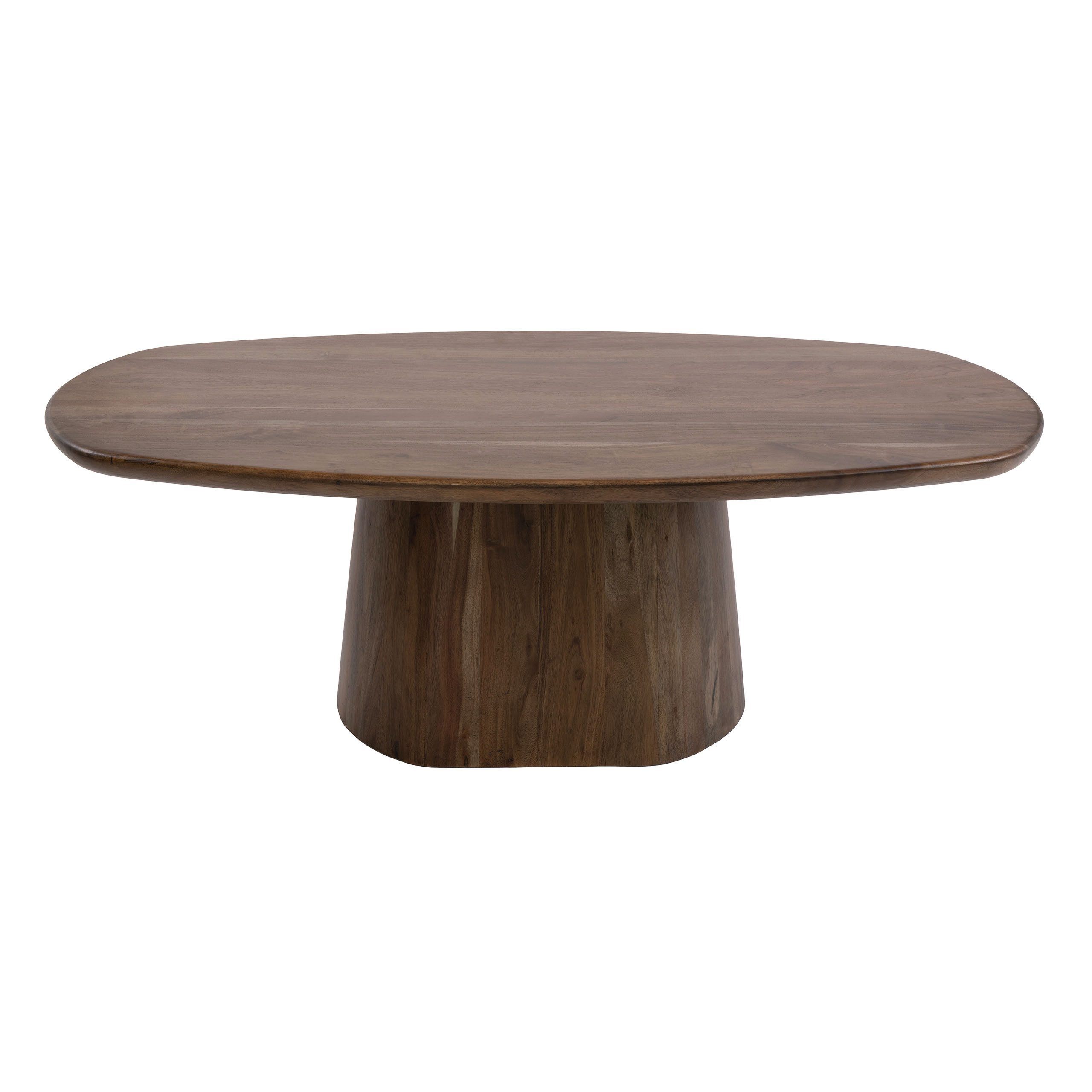 LEVEN Lifestyle Couchtisch Ovaler Couchtisch MILANO aus Akazienholz Braun, Länge 135 cm