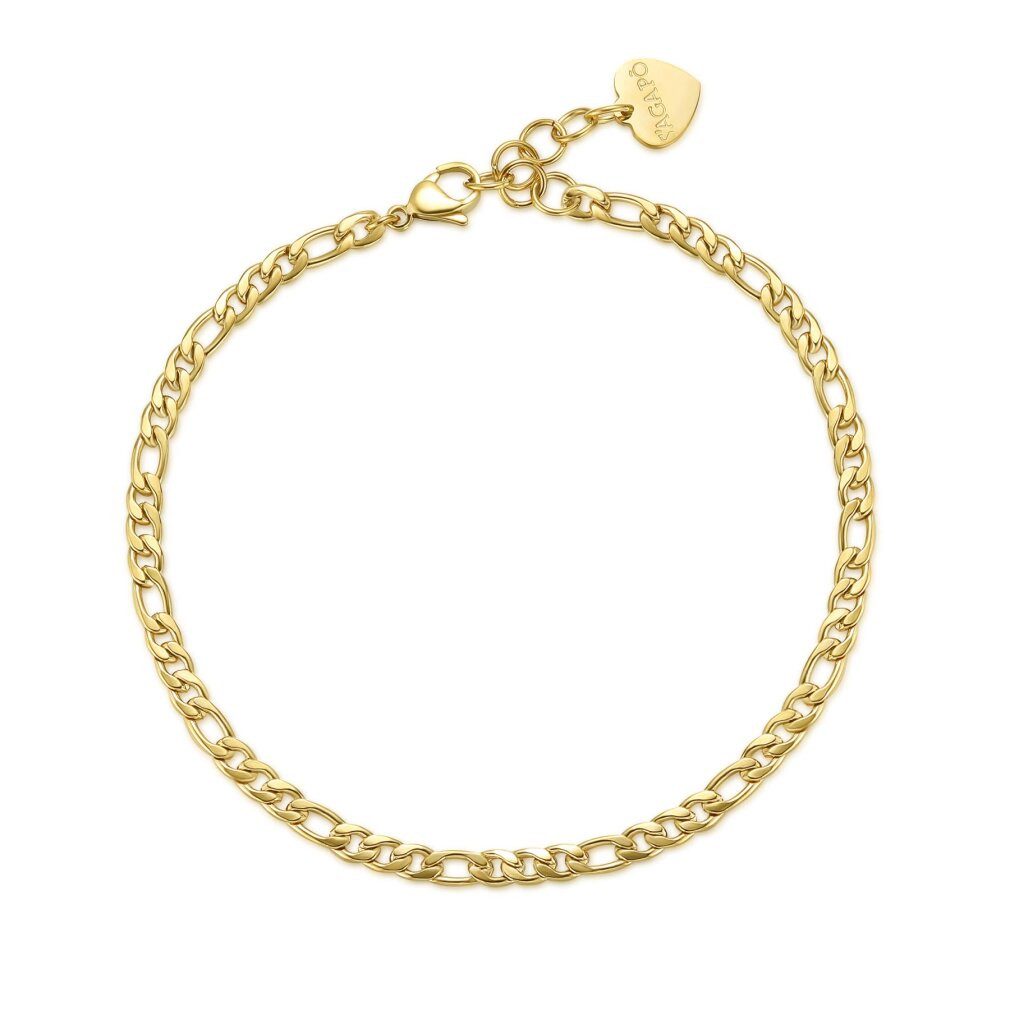 s'agapo Kette mit Einhänger Timeless Chunky SHK18 Gold Plated Chain Anklet