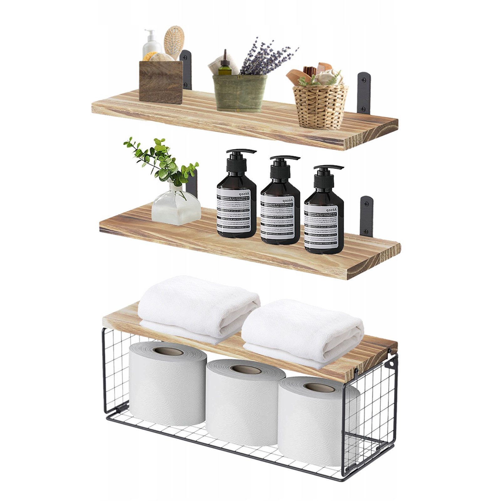 OKWISH Wandregal 3+1 Set Wandregale Badregal Küchenregal Hängeregal, Wandbo günstig online kaufen