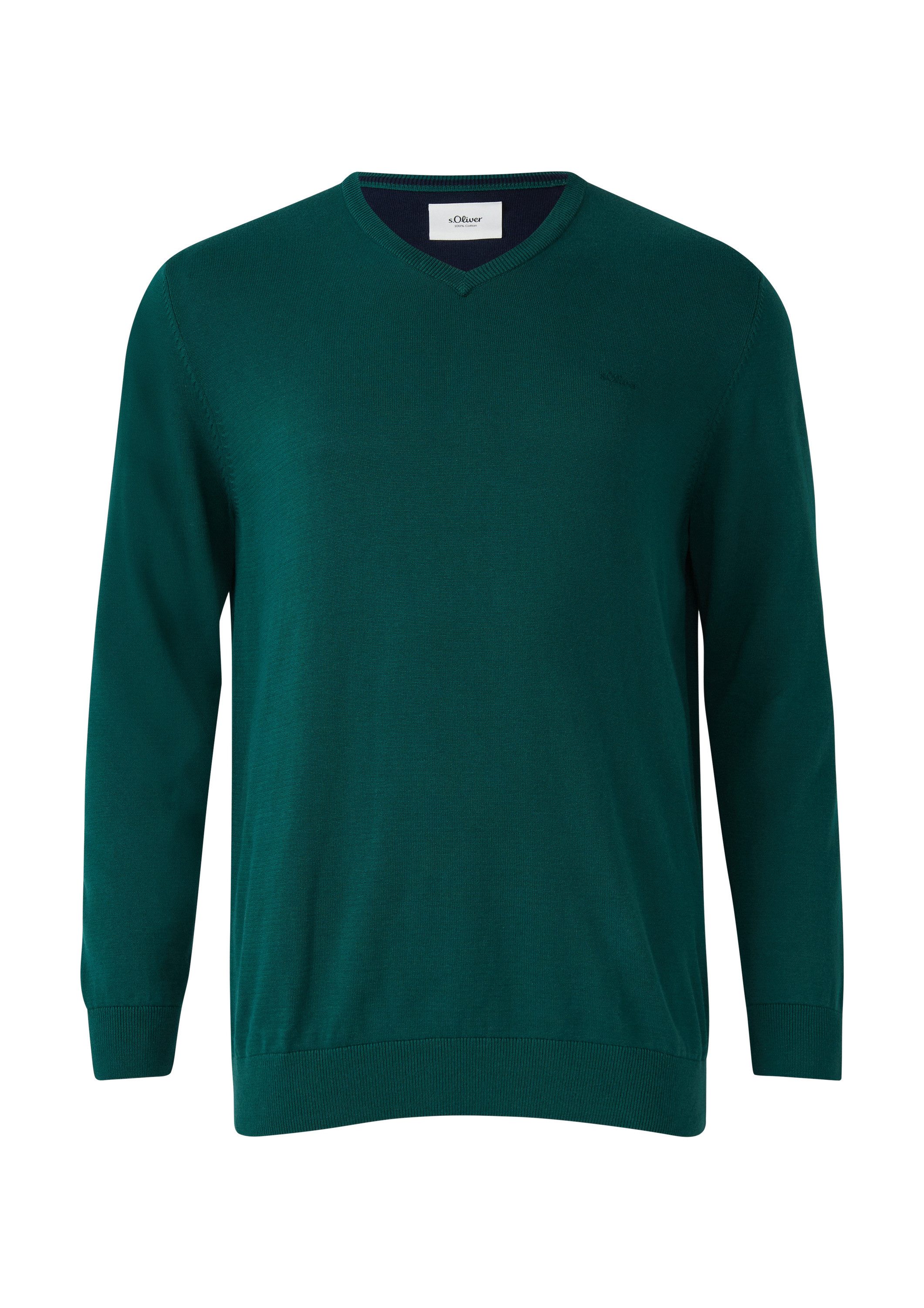 s.Oliver Longpullover Strickpullover Strickpullover mit Logo-Stickerei günstig online kaufen