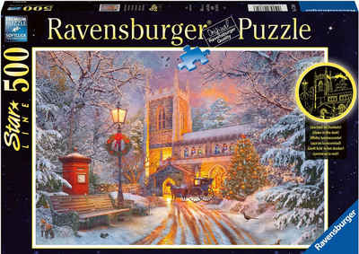 Ravensburger Puzzle Funkelnde Weihnachten, 500 Puzzleteile, Leuchtet im Dunkeln; Made in Germany; FSC®- schützt Wald - weltweit