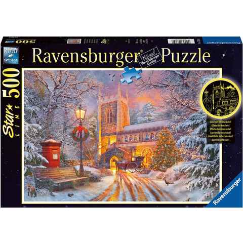 Ravensburger Puzzle Funkelnde Weihnachten, 500 Puzzleteile, Leuchtet im Dunkeln; Made in Germany; FSC®- schützt Wald - weltweit