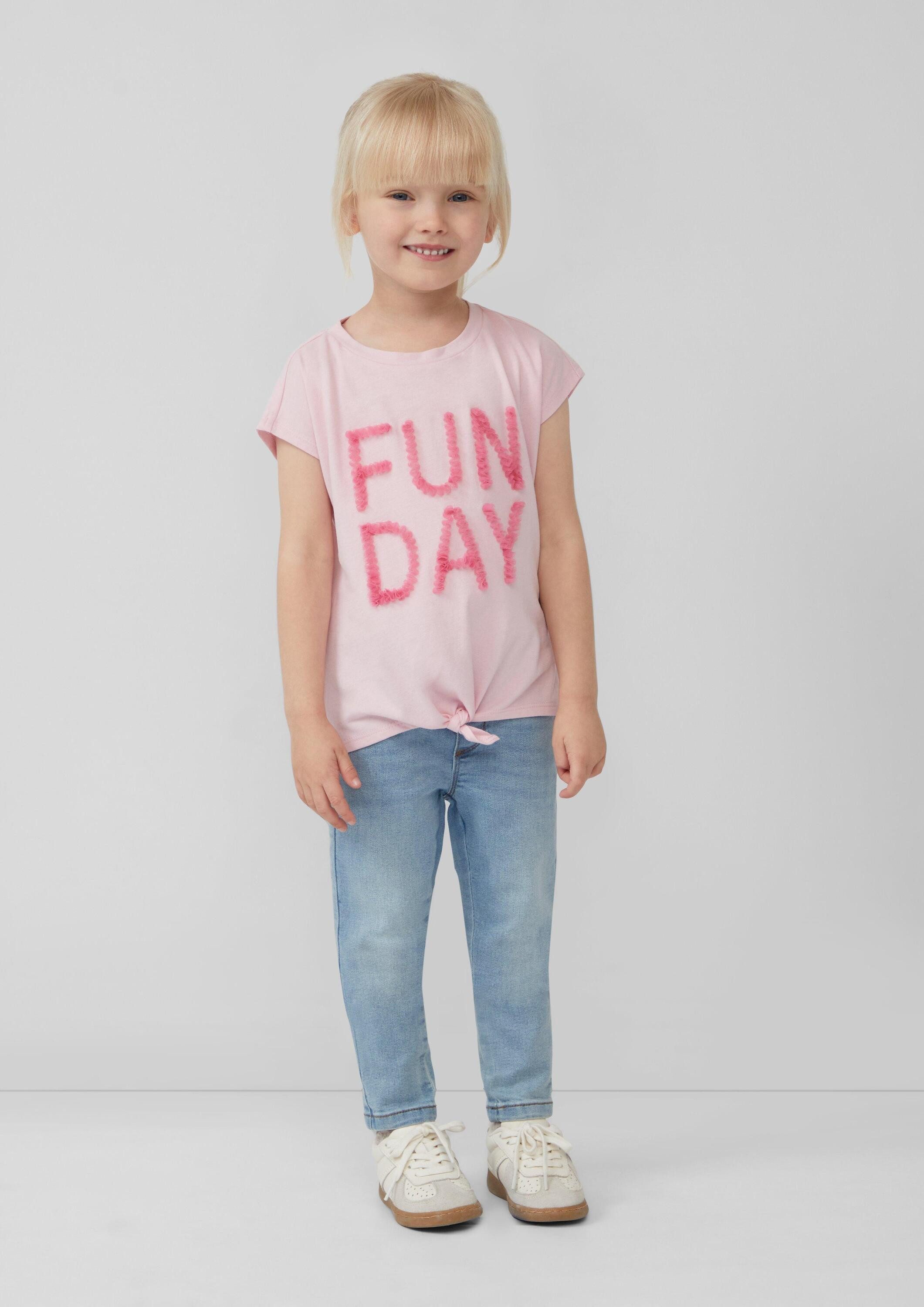 s.Oliver Kurzarmshirt T-Shirt T-Shirt mit Applikation und Knotendetail