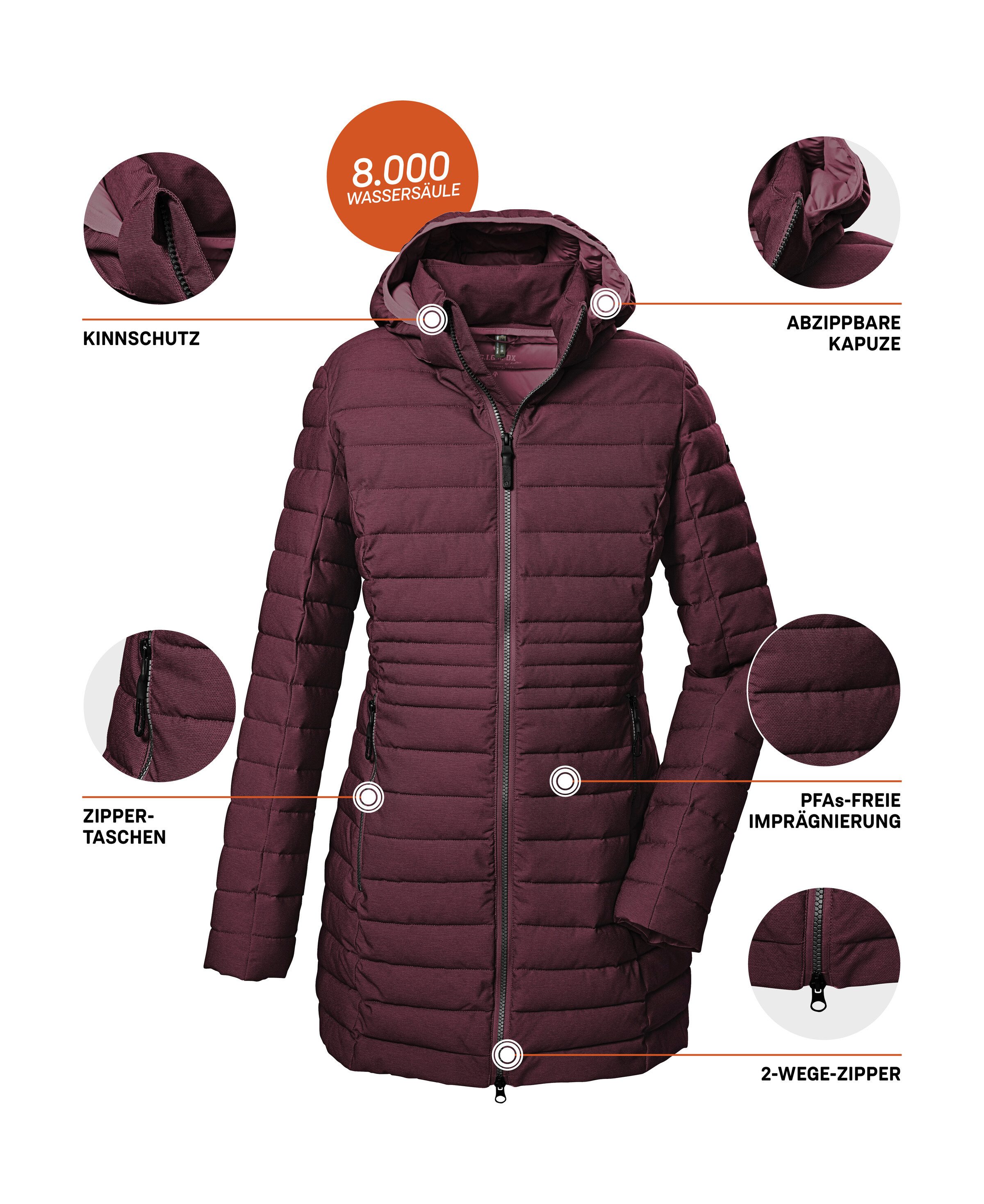 G.I.G.A. DX by killtec Steppmantel GW 14 WMN QLTD PRK_Bacarya Schmaler Damenparka, wasserabweisend, winddicht, atmungsaktiv