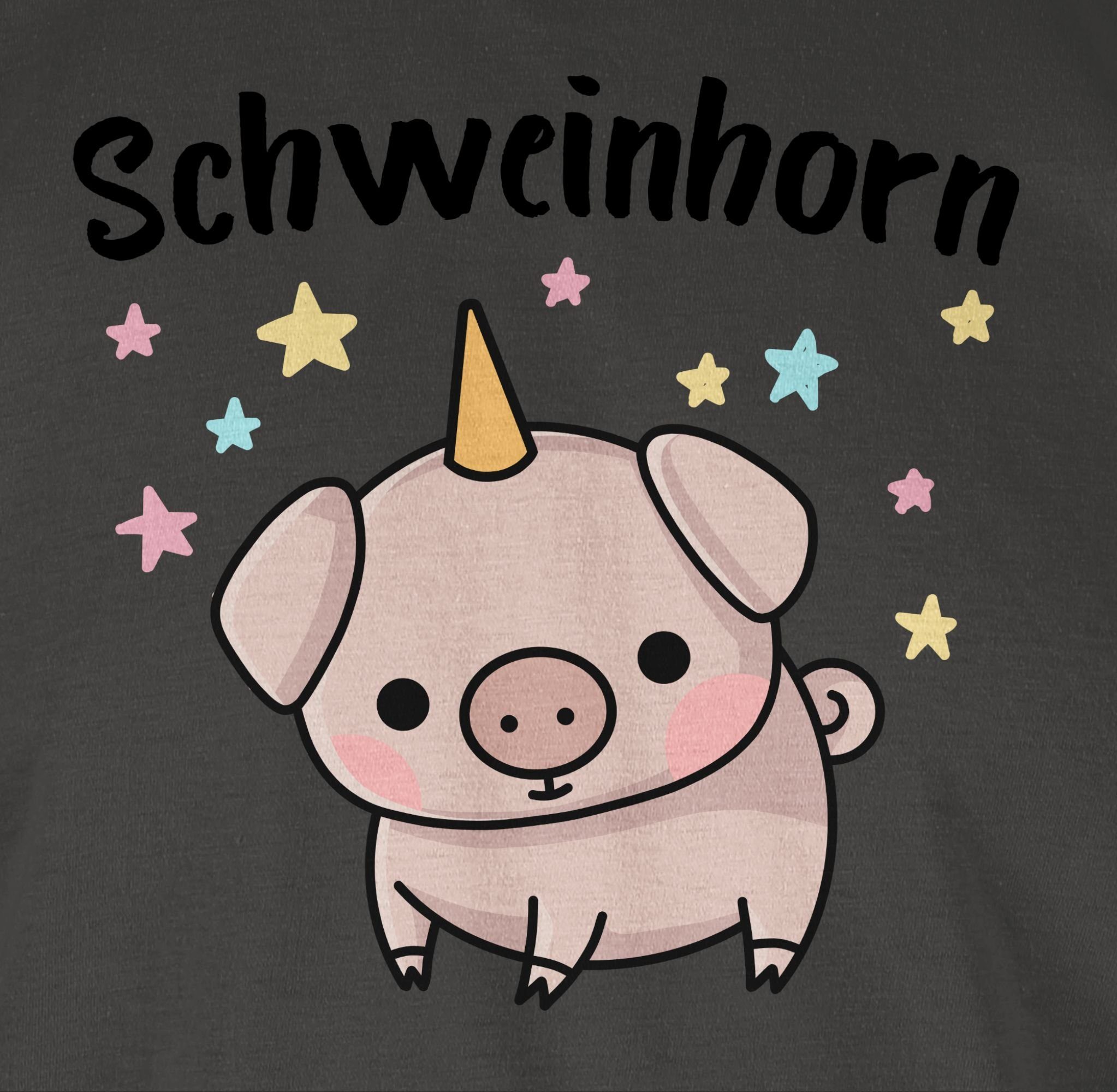 Outfit Karneval 1 Schweinhorn Dunkelgrau Shirtracer T-Shirt