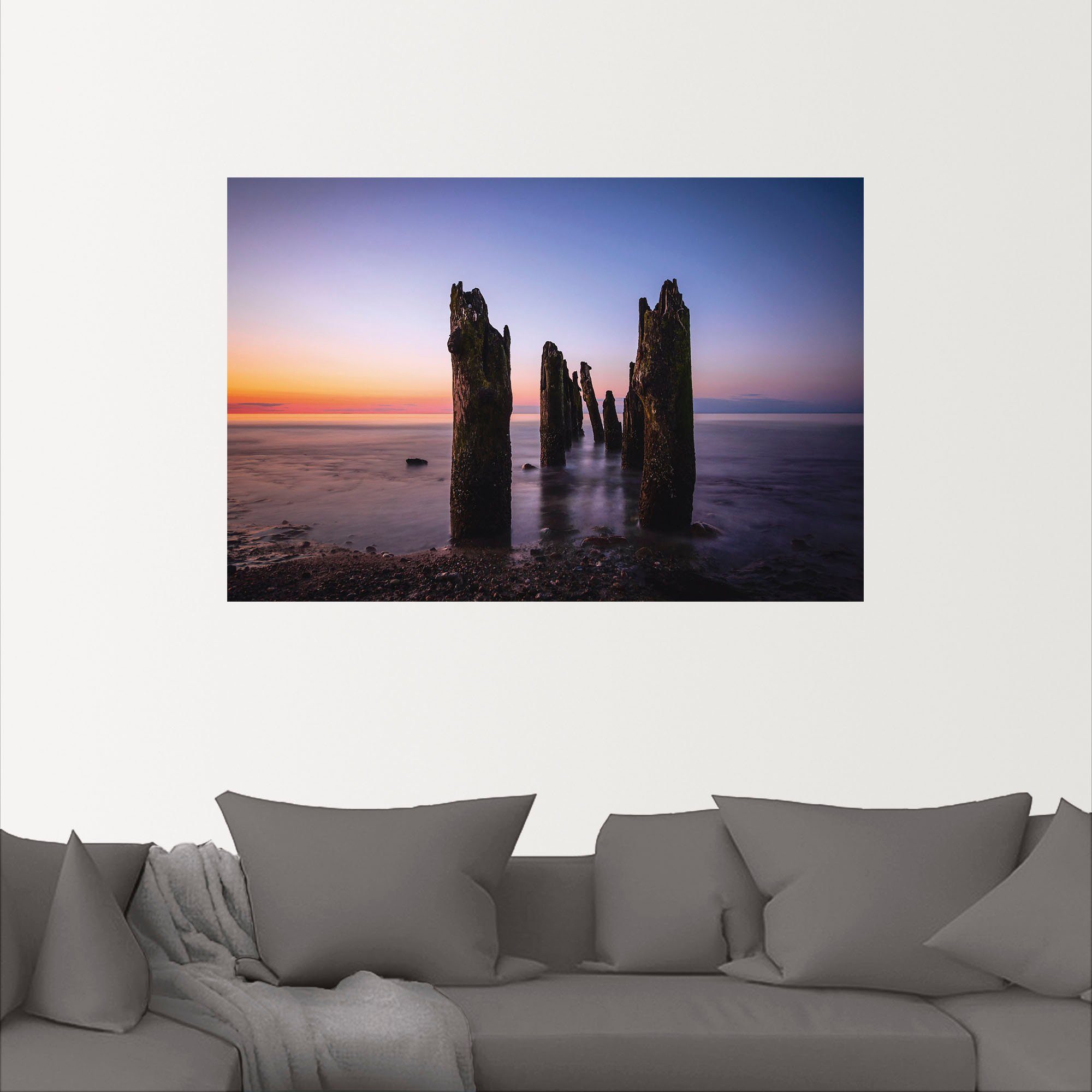 Artland Wandbild »Buhnen an der Ostsee bei Kühlungsborn«, Küstenbilder (1 Stück), in vielen Größen & Produktarten - Alubild / Outdoorbild für den Außenbereich, Leinwandbild, Poster, Wandaufkleber / Wandtattoo auch für Badezimmer geeignet-kaufen