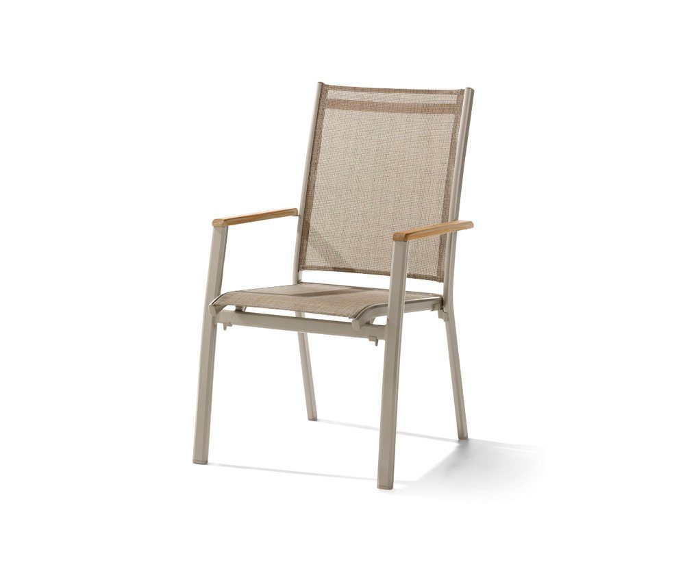 sieger EXKLUSIV Gartenstuhl Sieger Cadiz Stapelsessel Aluminium/Textilene (2) | Stühle