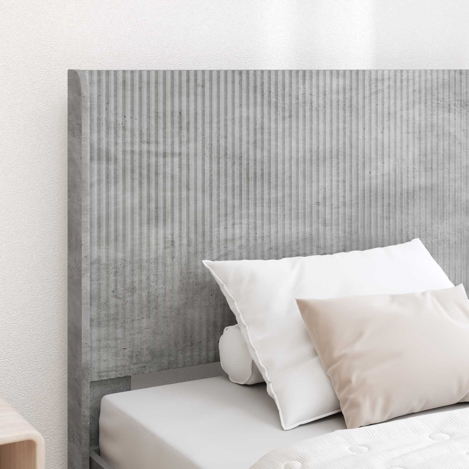 vidaXL Bett Bettgestell mit Stauraum und Kopfteil Betongrau 75 x 190 cm (1-tlg)