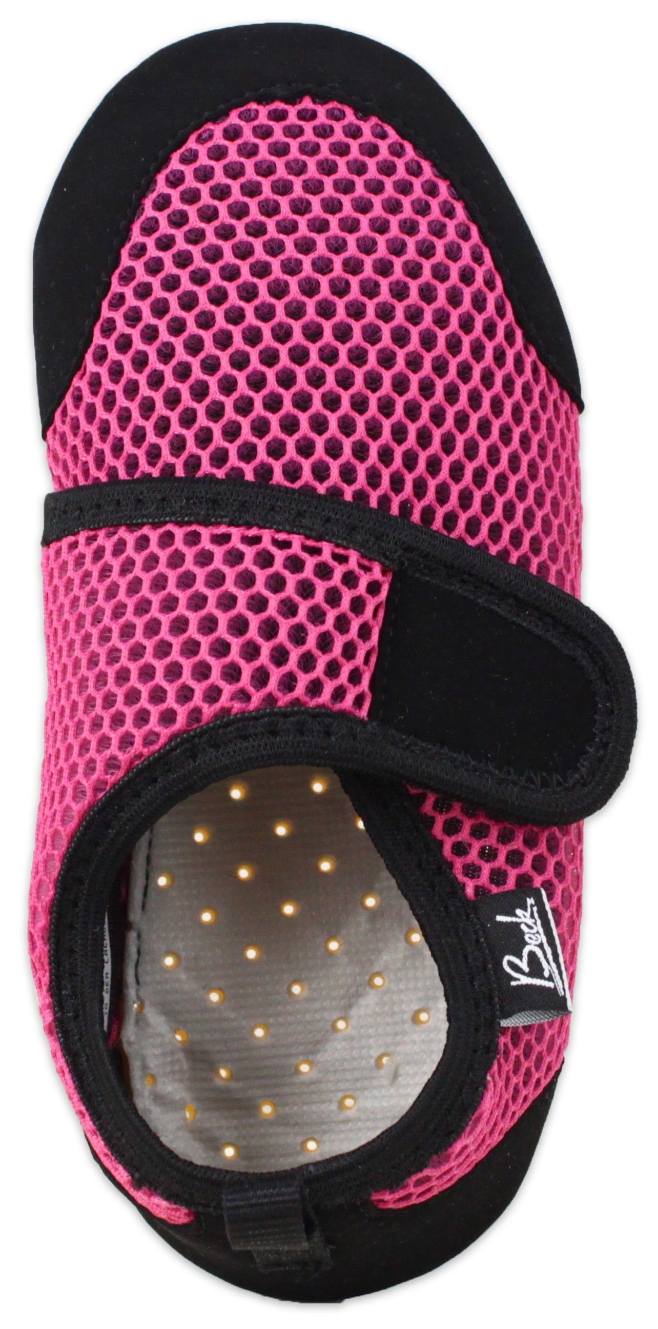 Beck pink Fußentwicklung Barfußlaufens, atmungsaktiver - Sohle BECK-BUDDIES Gefühl des Klettverschluss, Indoor-Aktiv-Schuh Hausschuh Gesunde mit