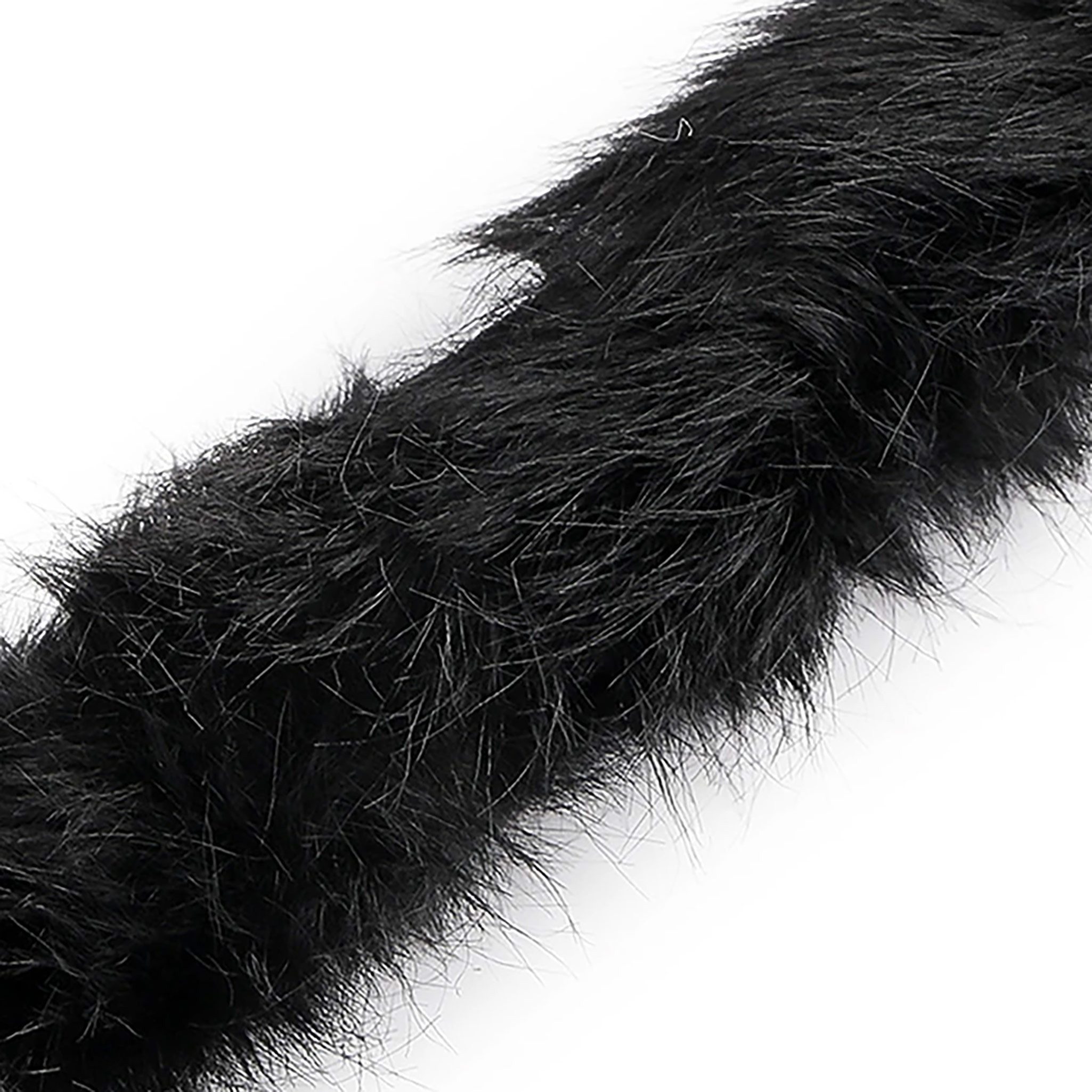 maDDma Webband Fellborte ab 1 m x 5 cm Meterware Fellbesatz Kunstfell Fellstrang, schwarz