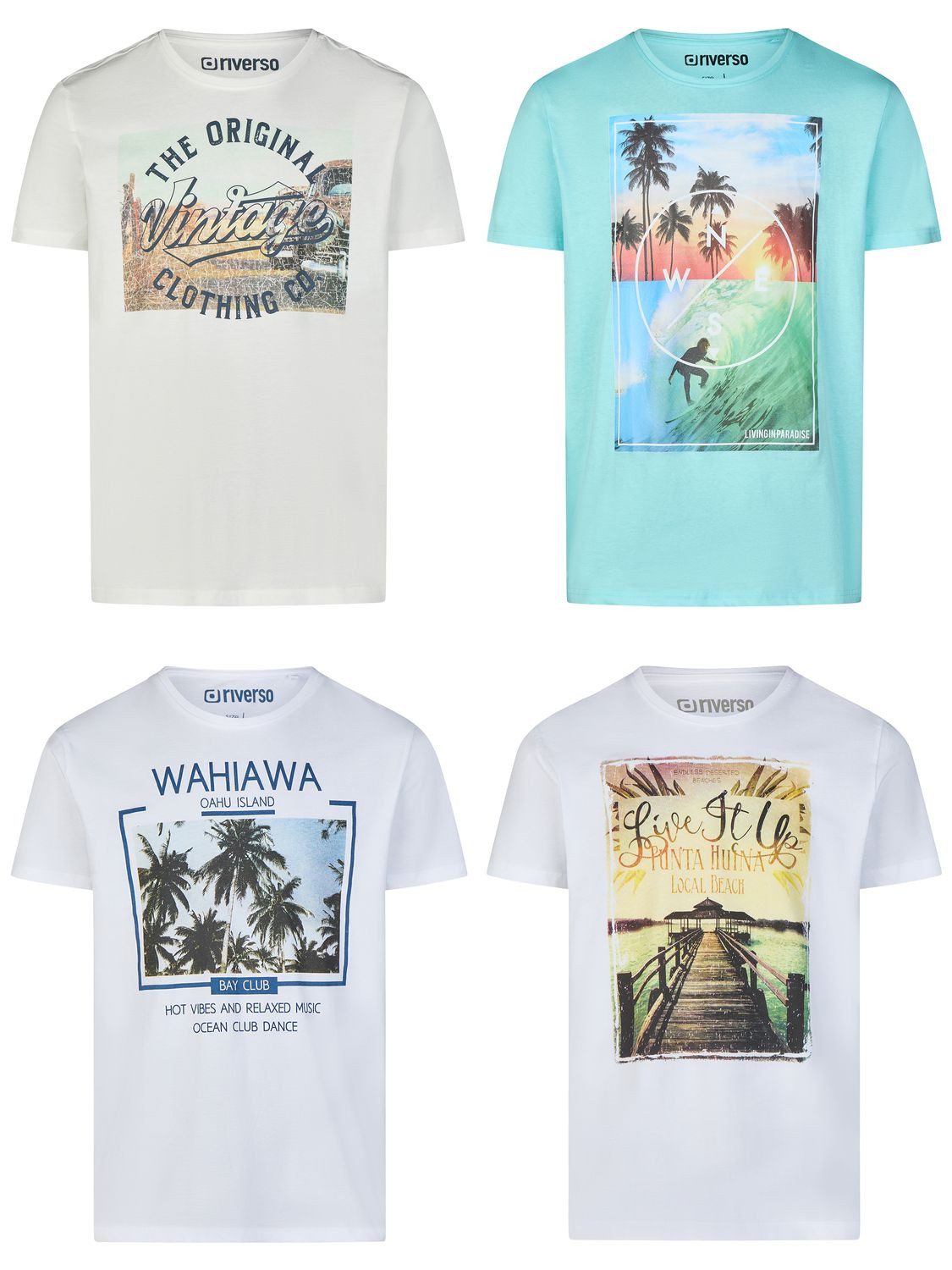riverso T-Shirt Herren Fotoprintshirt RIVLukas Regular Fit (4-tlg) Kurzarm günstig online kaufen