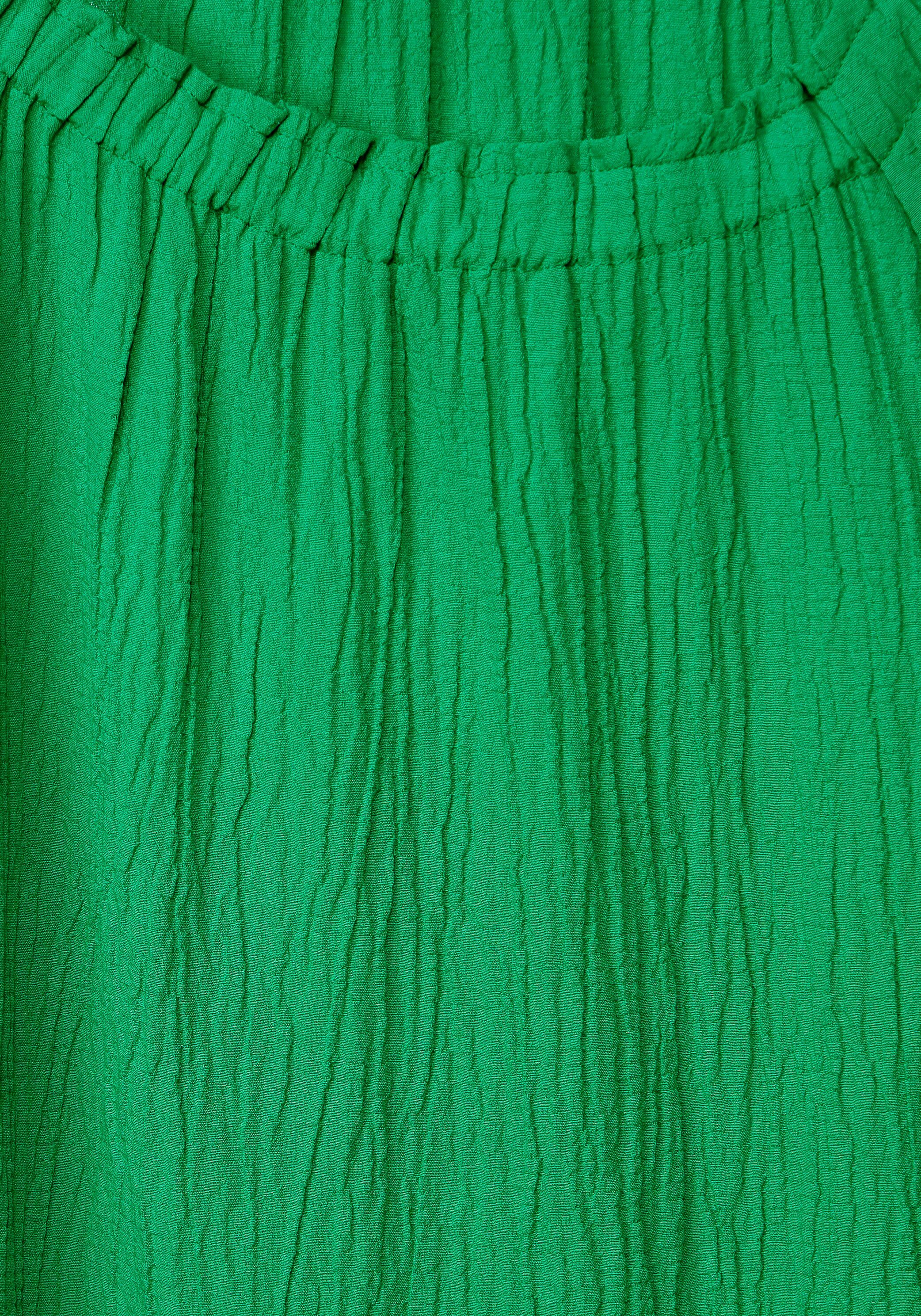 fresh Crinklebluse mit Cecil gekräuseltem Ausschnitt green