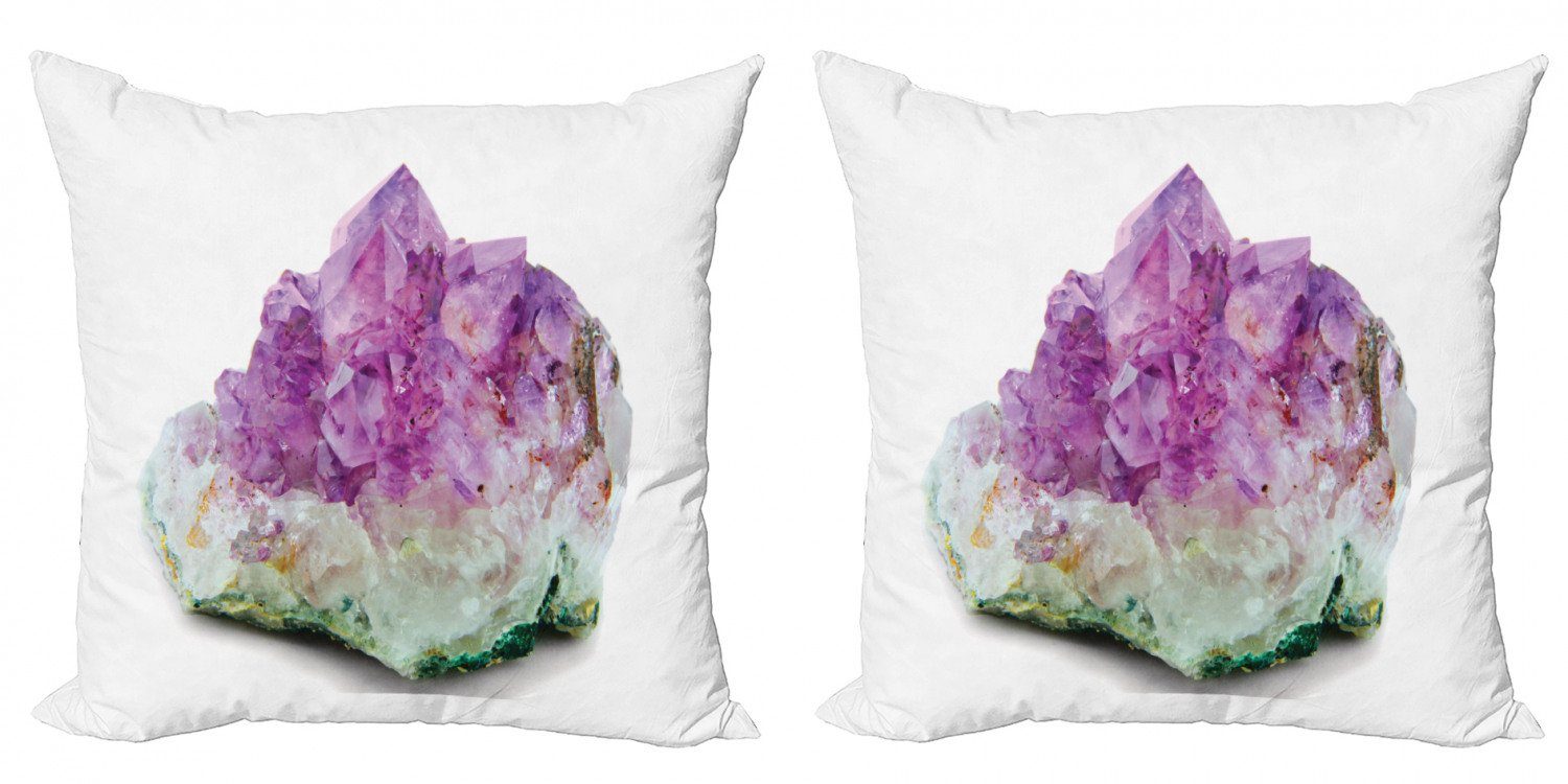 Lavendel Doppelseitiger Kristall (2 Accent Stück), Kissenbezüge Amethyst Modern Abakuhaus Digitaldruck, Hues wie