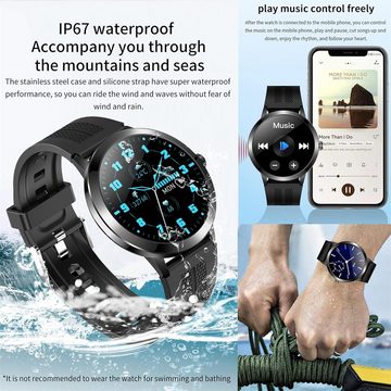 SGDDFIT Smartwatch (1,32 Zoll, Android, iOS), IP68 Wasserdicht Fitnessuhr mit Pulsmesser Schlafmonitor Schrittzähler