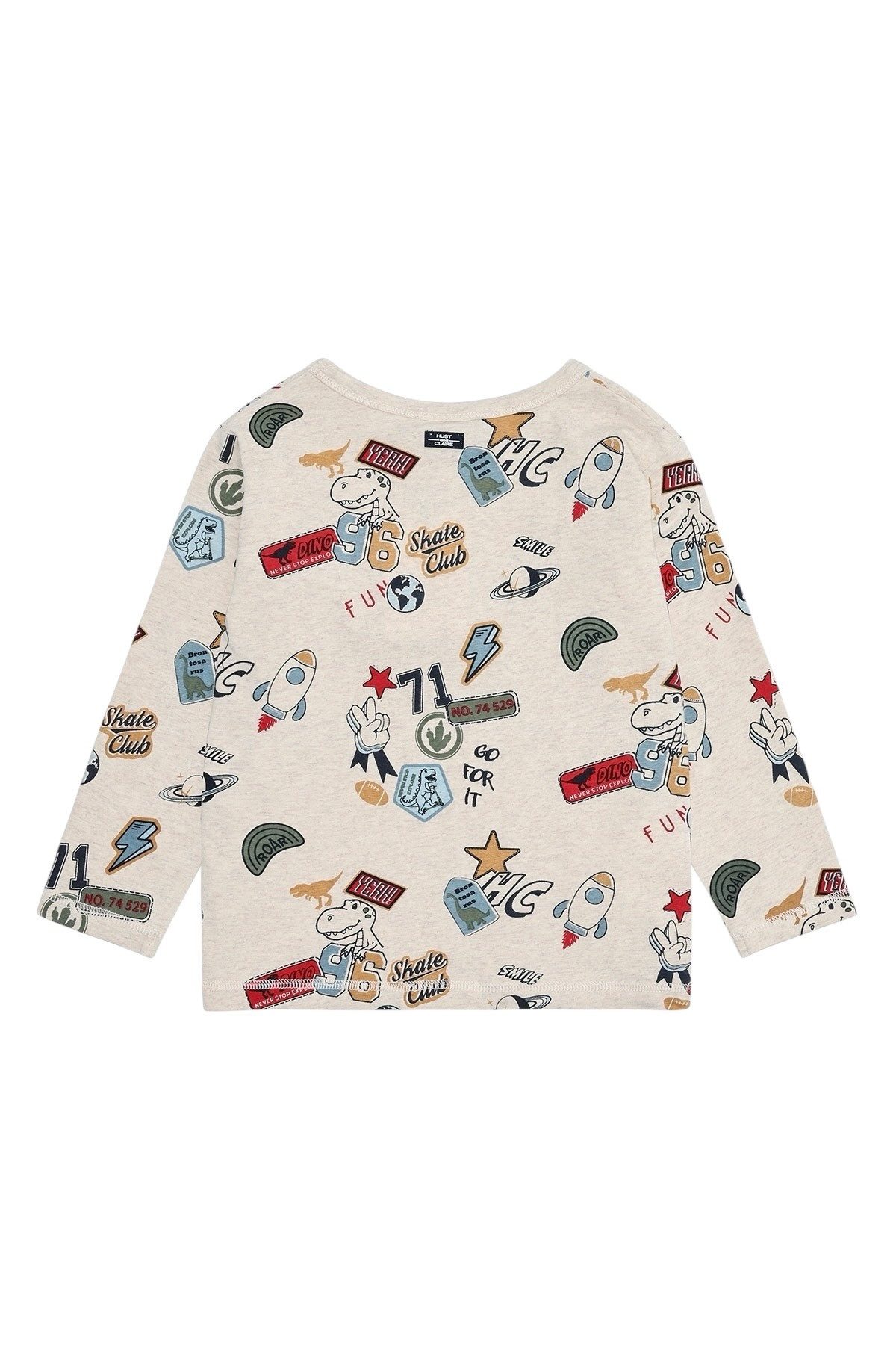 Hust & Claire Langarmshirt Anton Badges (1-tlg) Hust & Claire Jungen Langarmshirt “Anton Badges” – Allover-Muster