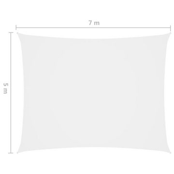 furnicato Sonnenschirm Sonnensegel Oxford-Gewebe Rechteckig 5x7 m Weiß